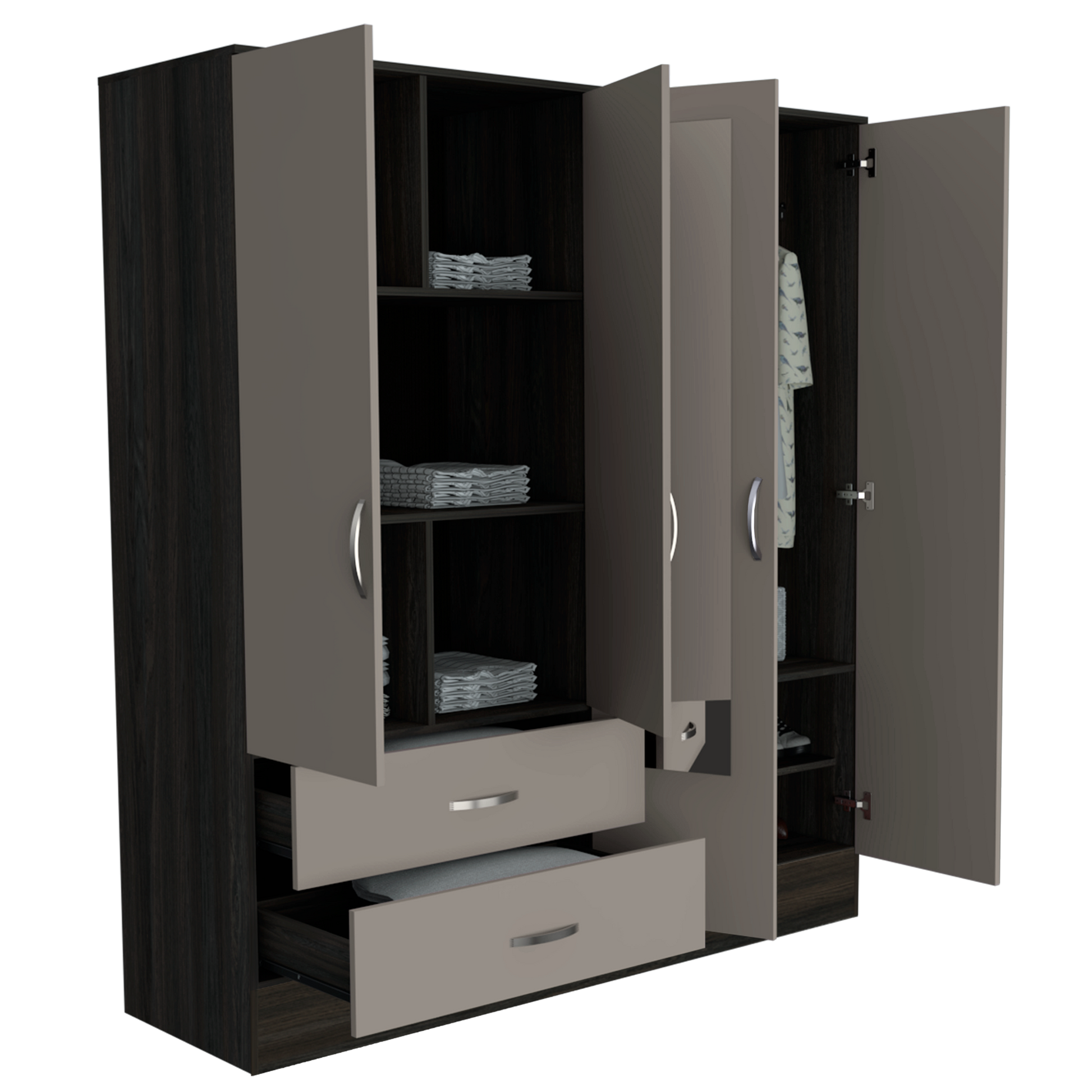 Closet Balton 180 X 160 X 50 Rta Carbon + Taupe