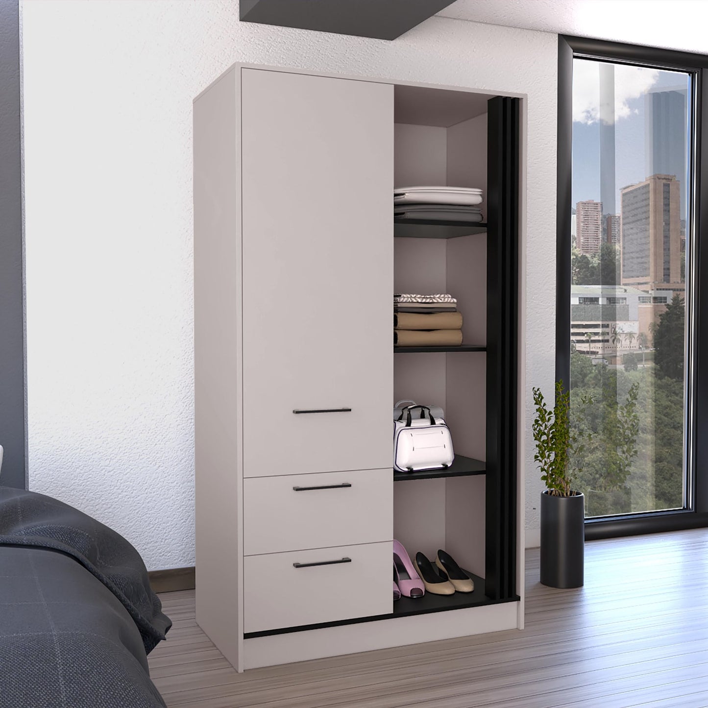 Closet Gantt 180X100X52 Rta Capri Wengue