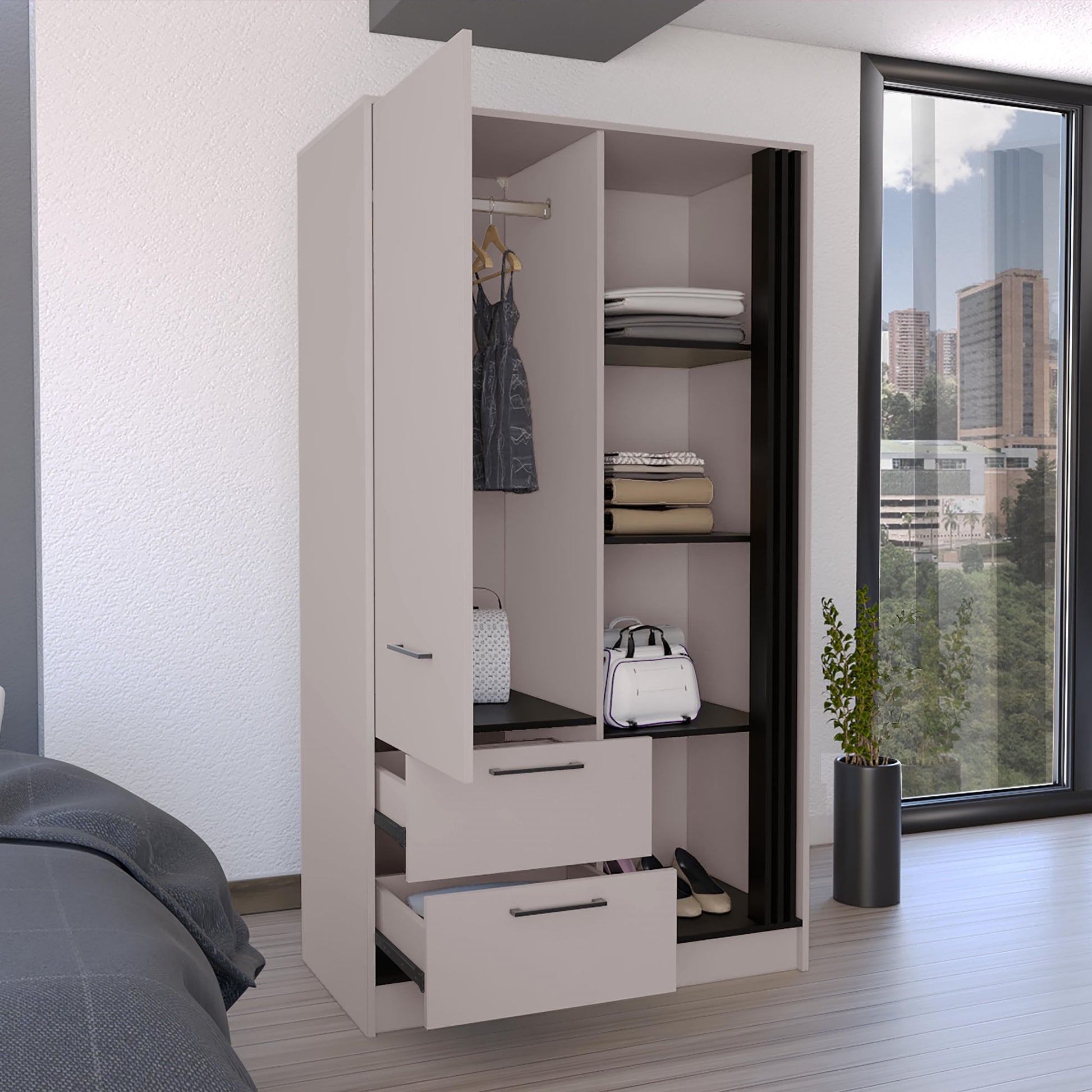 Closet Gantt 180X100X52 Rta Capri Wengue