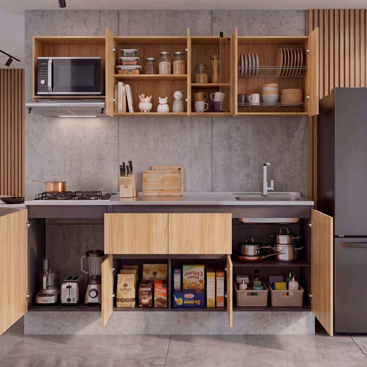 Cocina Amantia Derecha 208X212X52 Rta Fresno Eu