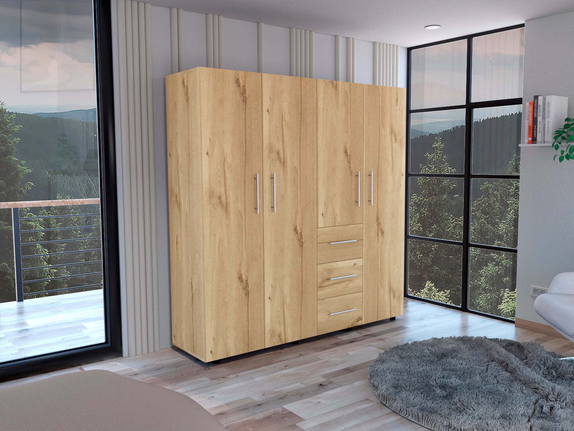 Closet Harlem Eco 184 X 181 X 50 Rta Duna + Blanco