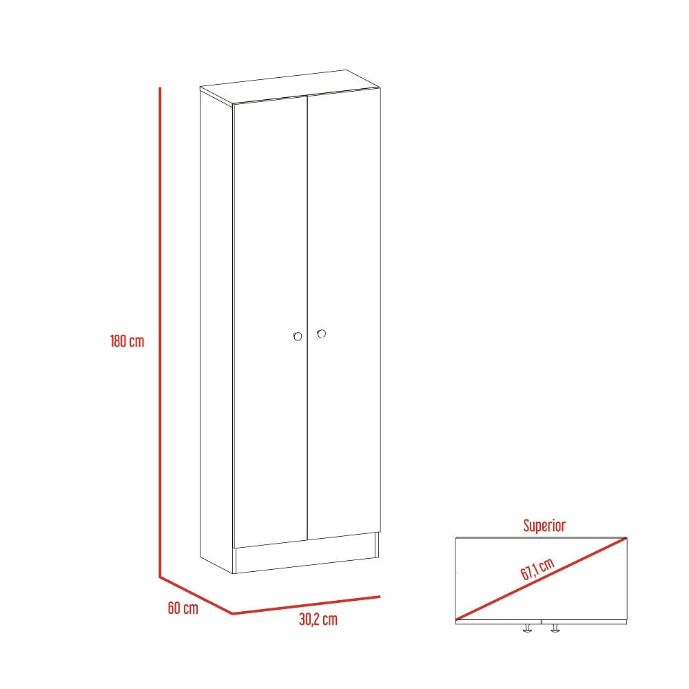 Closet 2 Puertas Home Duna Blanco