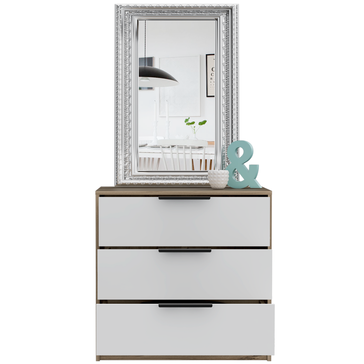 Comoda 3 Cajones Kaia Rta Duna + Blanco N/A