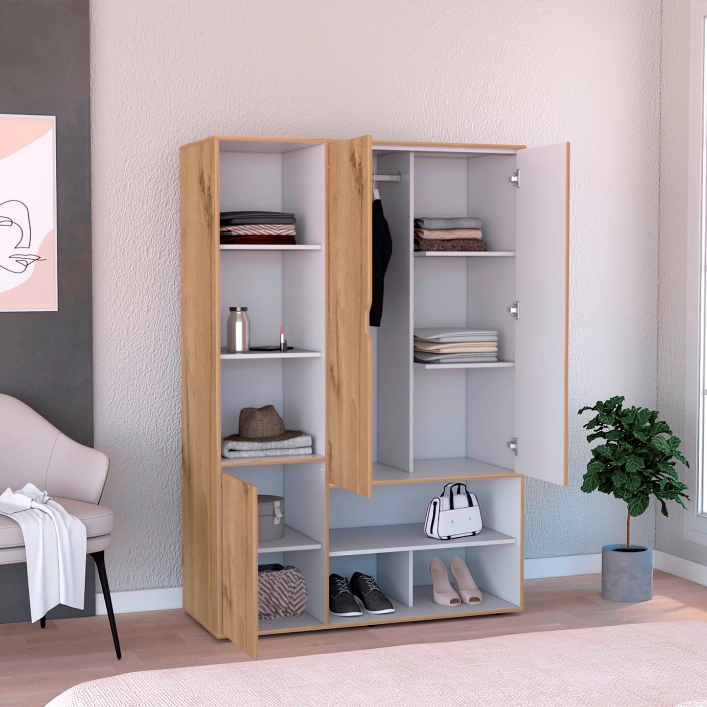 Closet Sleep  178 X 120 X 50 Rta Duna Blanco