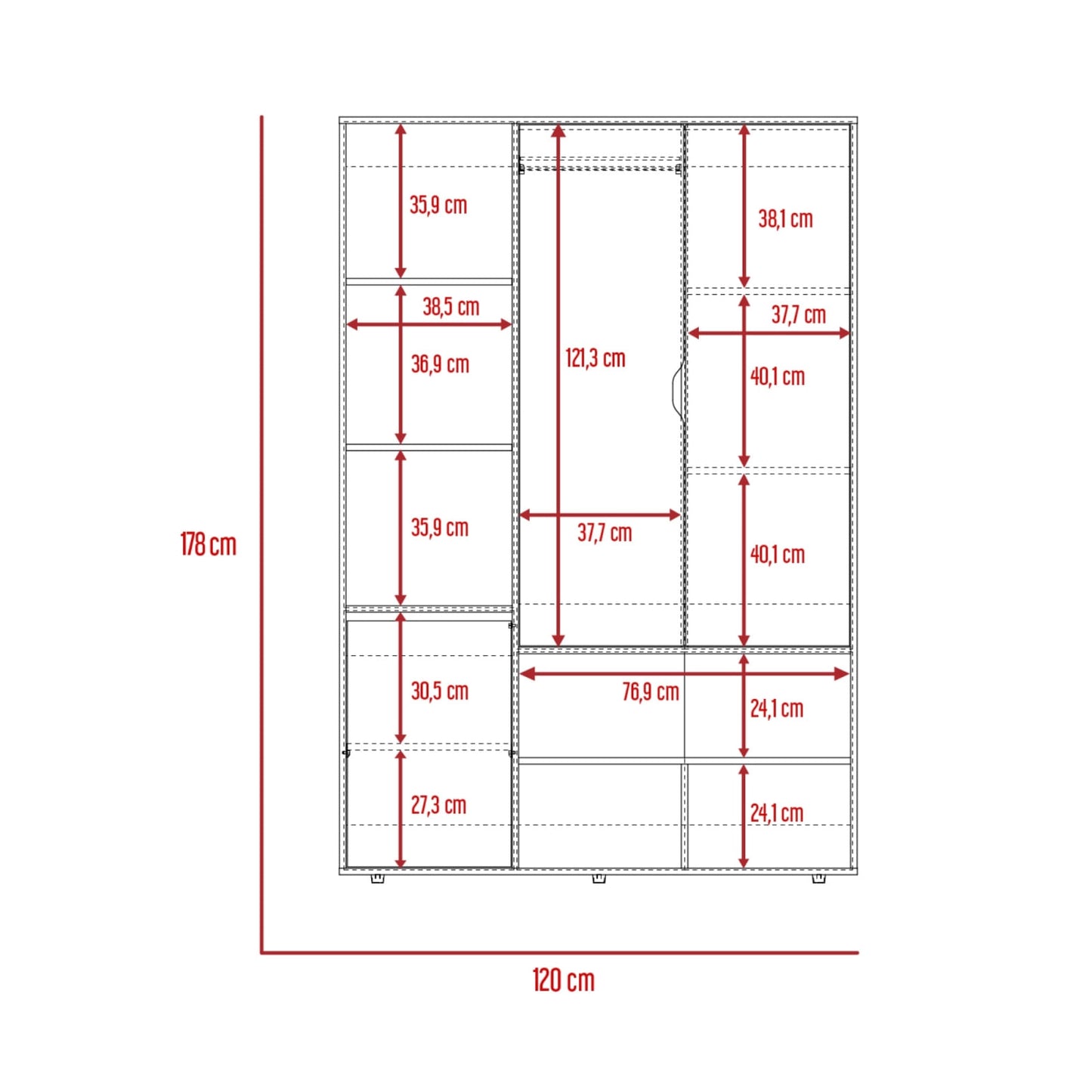 Closet Sleep  178 X 120 X 50 Rta Duna Blanco