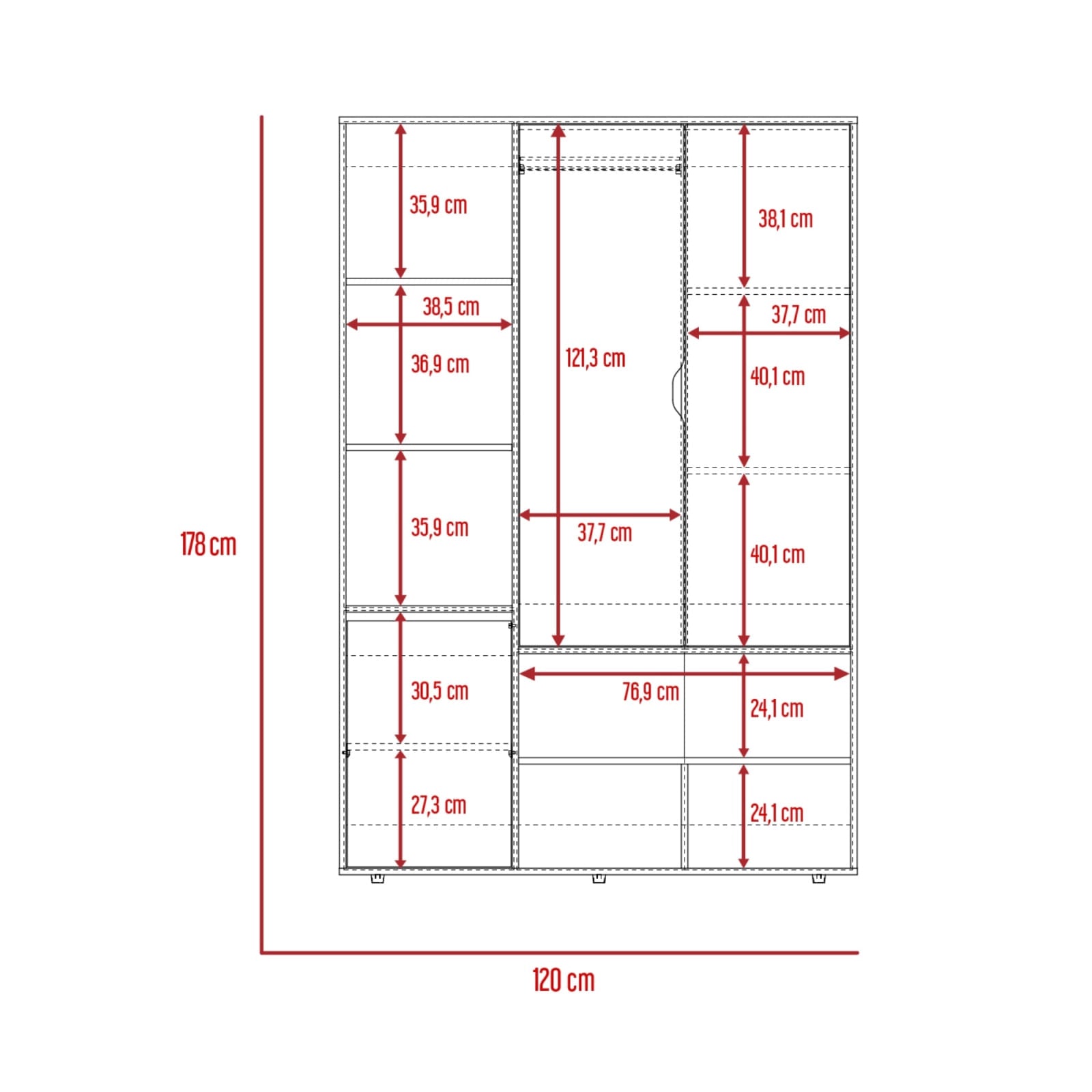 Closet Sleep  178 X 120 X 50 Rta Duna Blanco