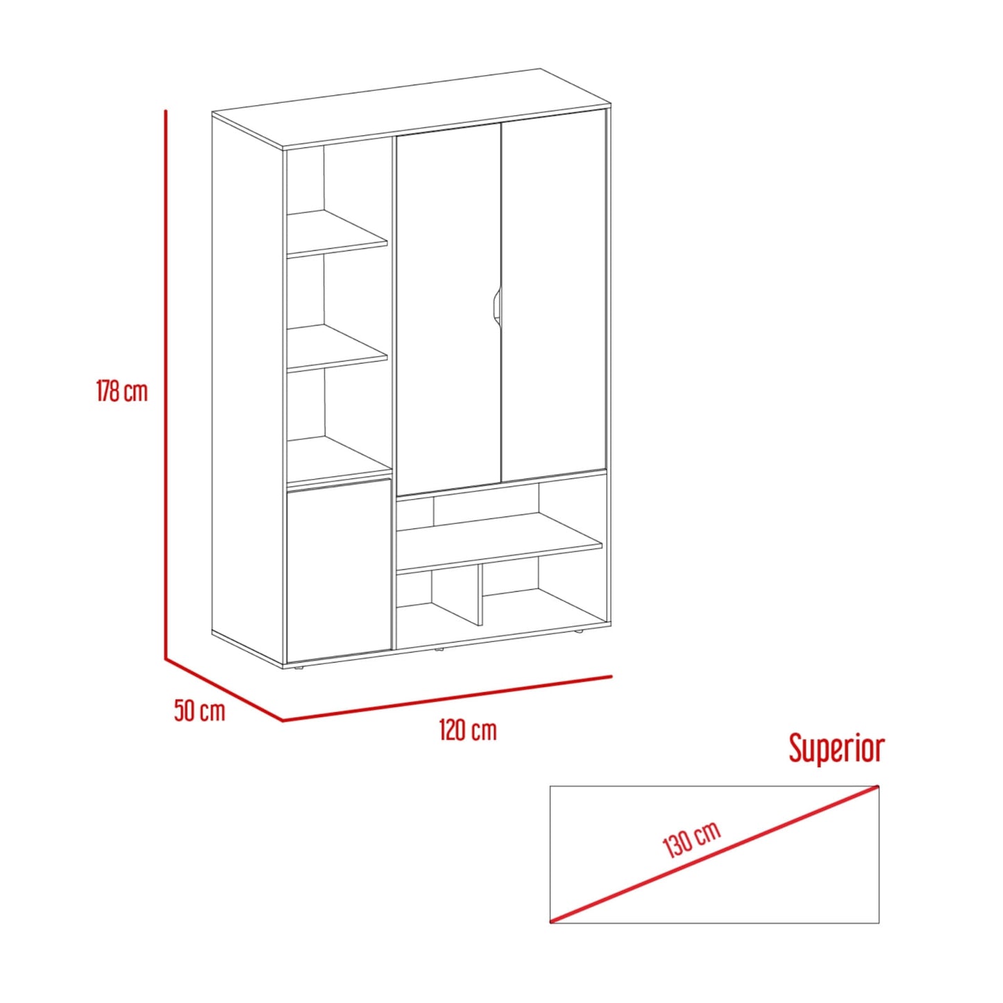Closet Sleep  178 X 120 X 50 Rta Duna Blanco