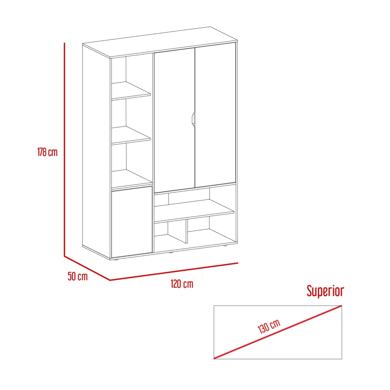 Closet Sleep  178 X 120 X 50 Rta Duna Blanco