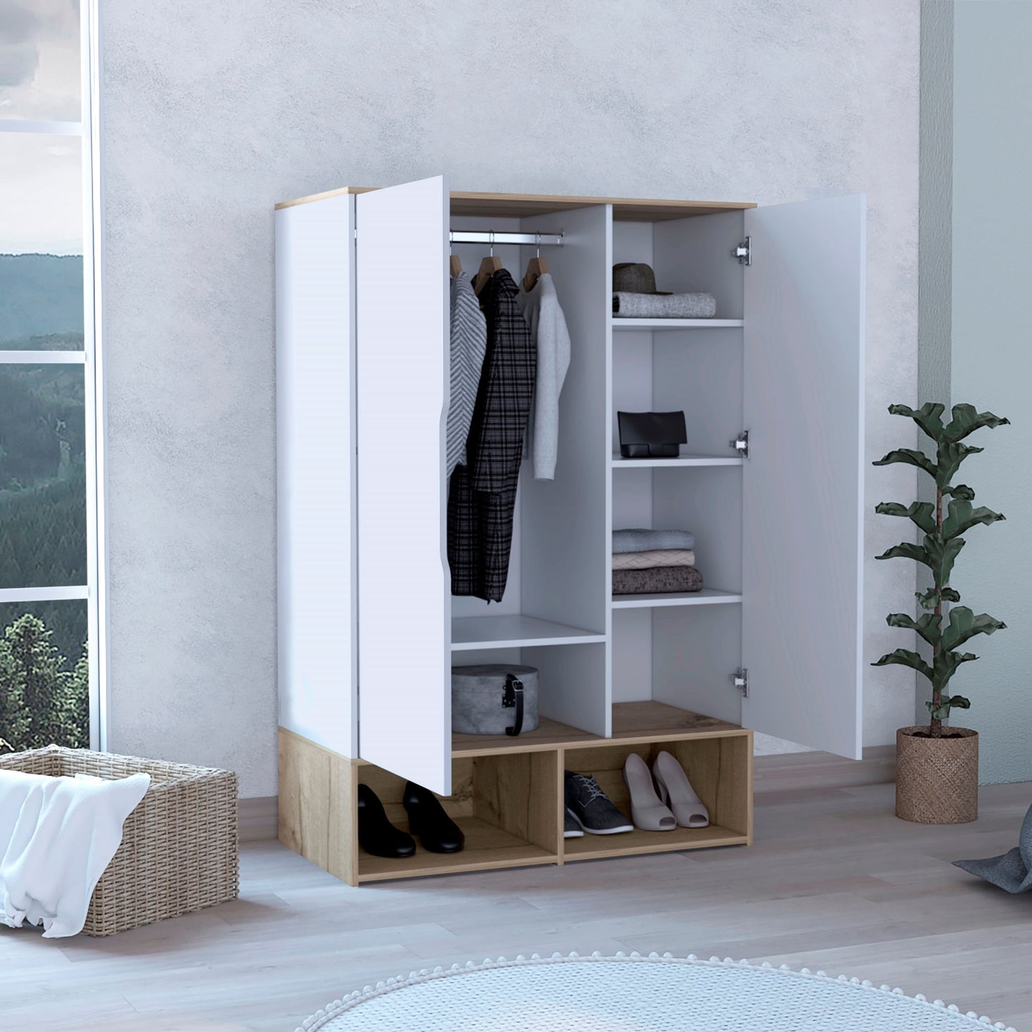 Closet Zapateto Z100 X 150 X 50 Bicolor Rta Blanco Duna