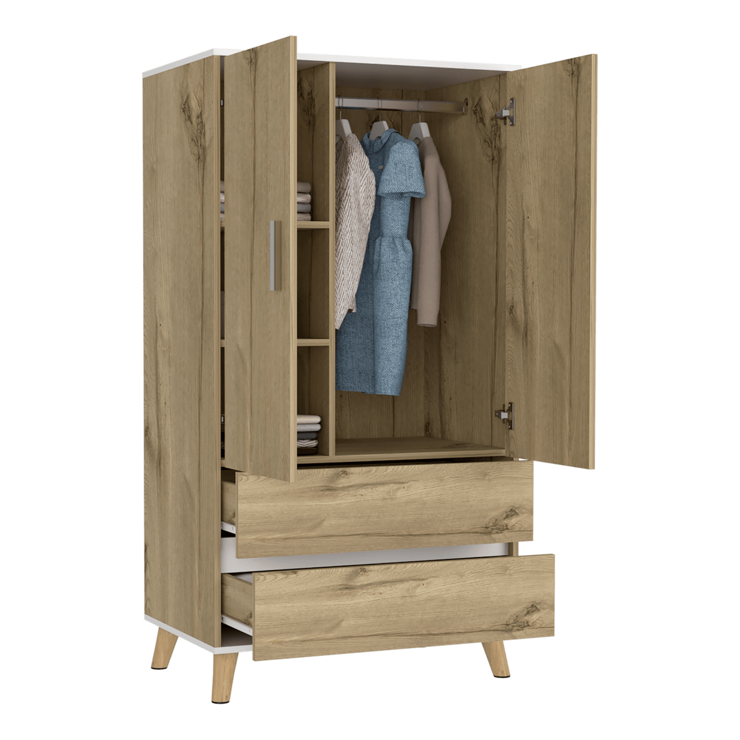 Closet Z 150 X 80 X 50 Bi Color Rta Blanco + Duna