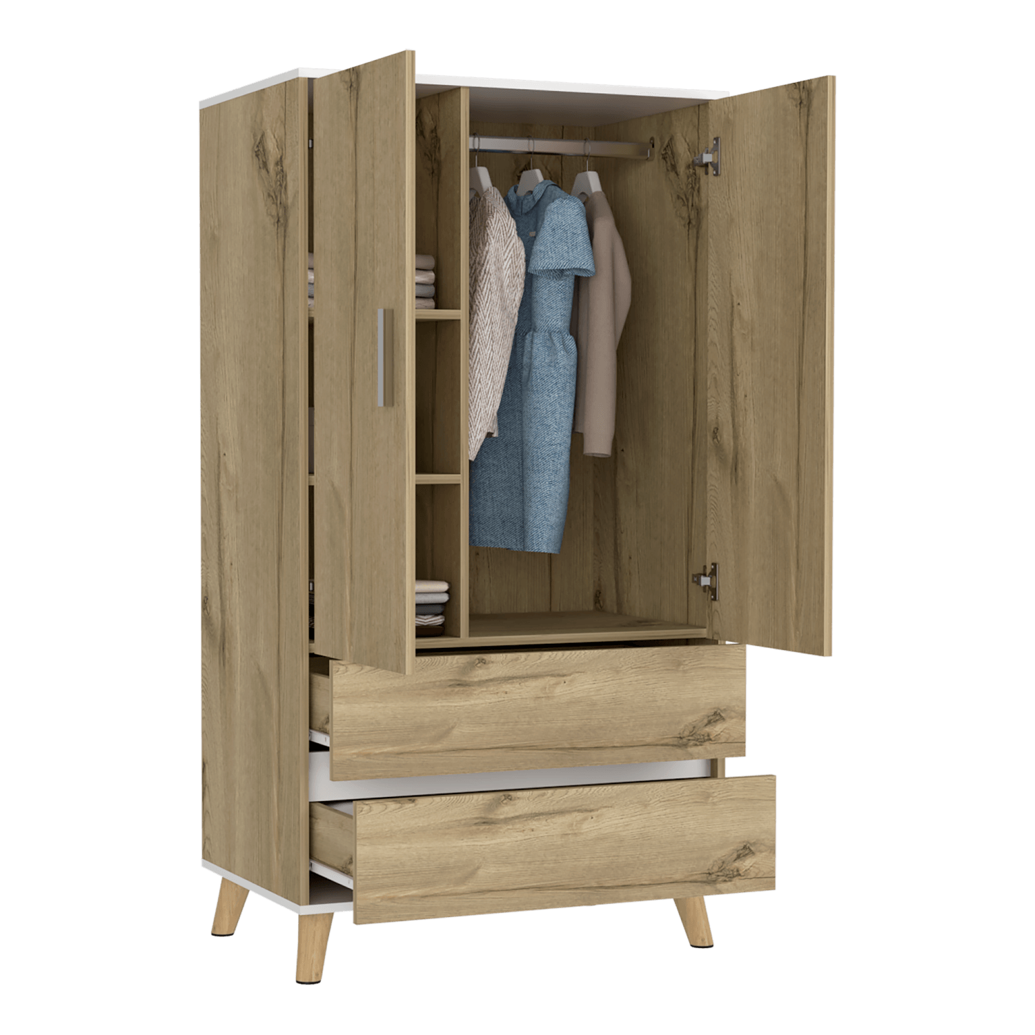 Closet Z 150 X 80 X 50 Bi Color Rta Blanco + Duna