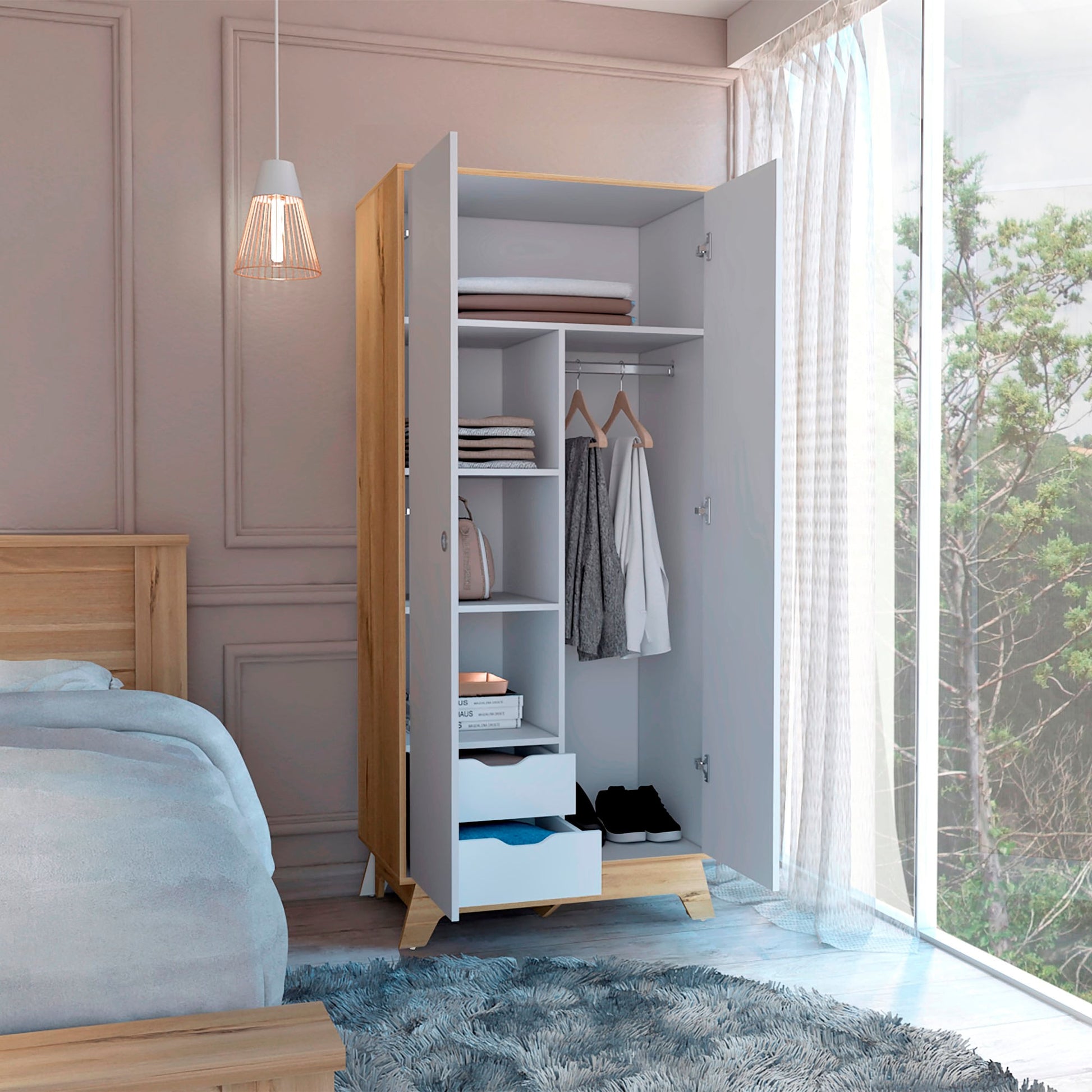 Closet Z Bicolor 81 X 180 X 50 Rta Duna Blanco