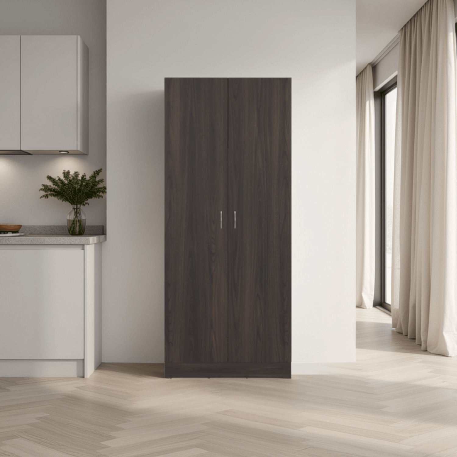 Mueble Alacena Dante 181X76X41 Rta Nogal Wengue Zf
