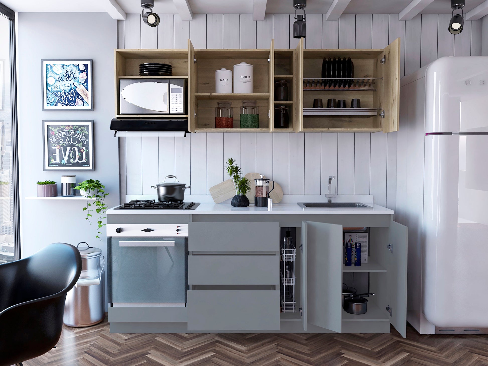 Cocina 210 Tenerife Rta Duna + Gris