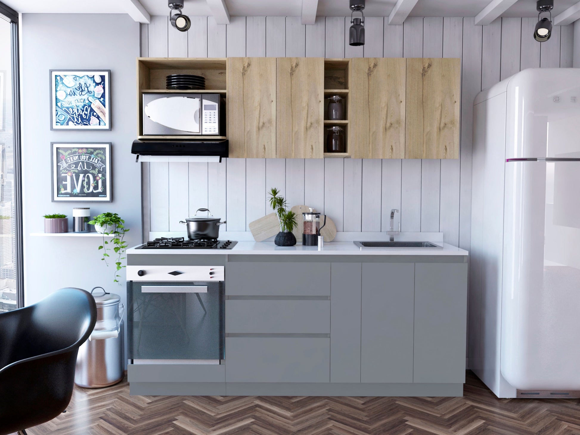 Cocina 210 Tenerife Rta Duna + Gris