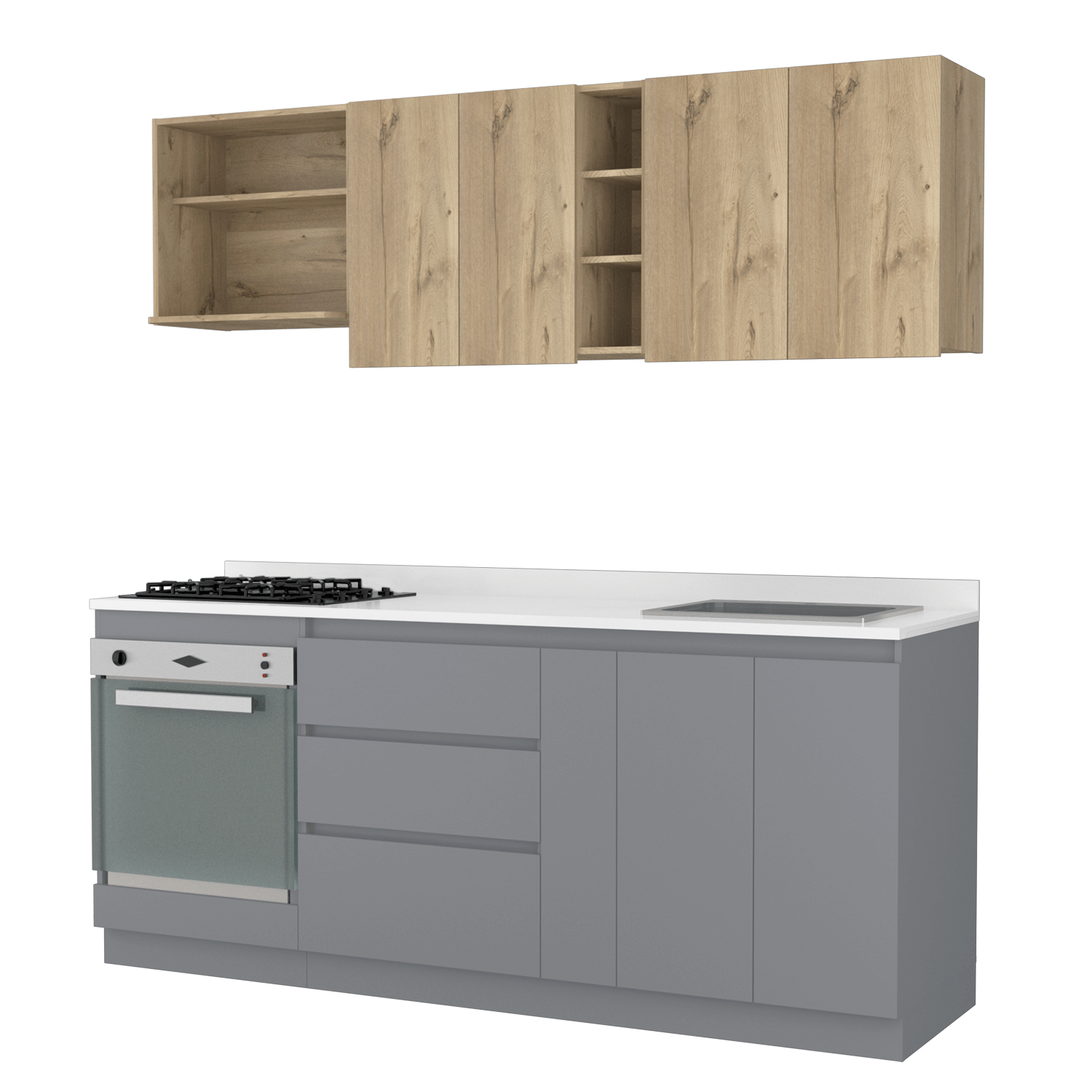 Cocina 210 Tenerife Rta Duna + Gris