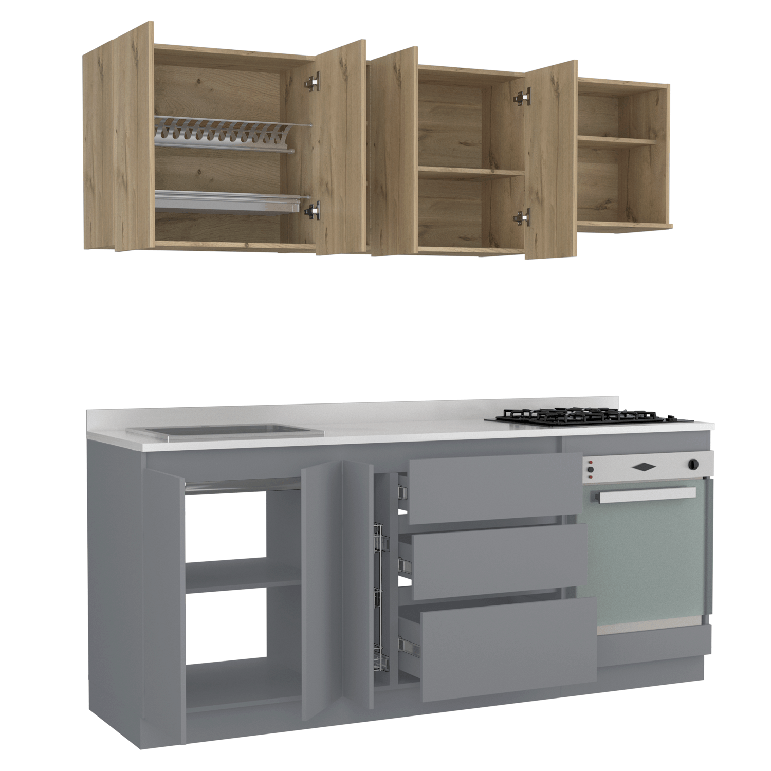 Cocina 210 Tenerife Rta Duna + Gris