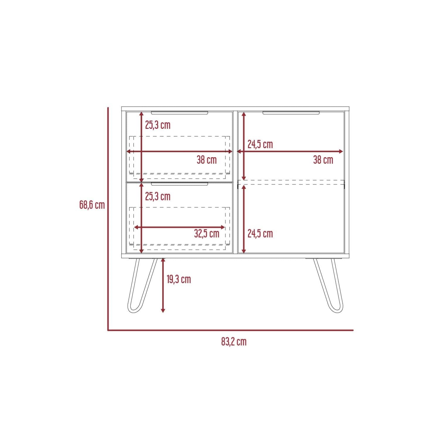 Comoda Doble Concept D 73 73X80X35 Rta Duna Wengue