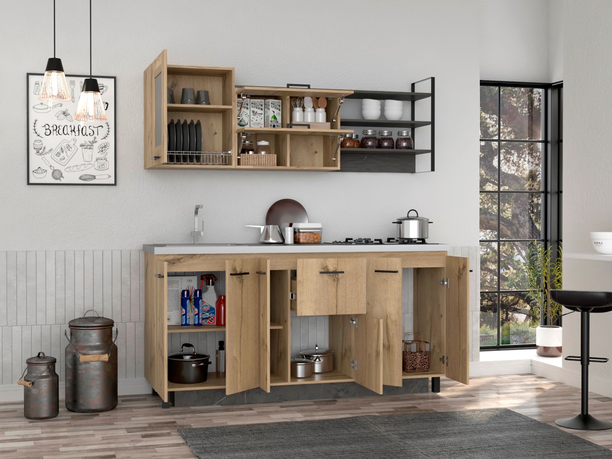 Cocina 180 Carmen Rta Duna + Onix Meson Izq