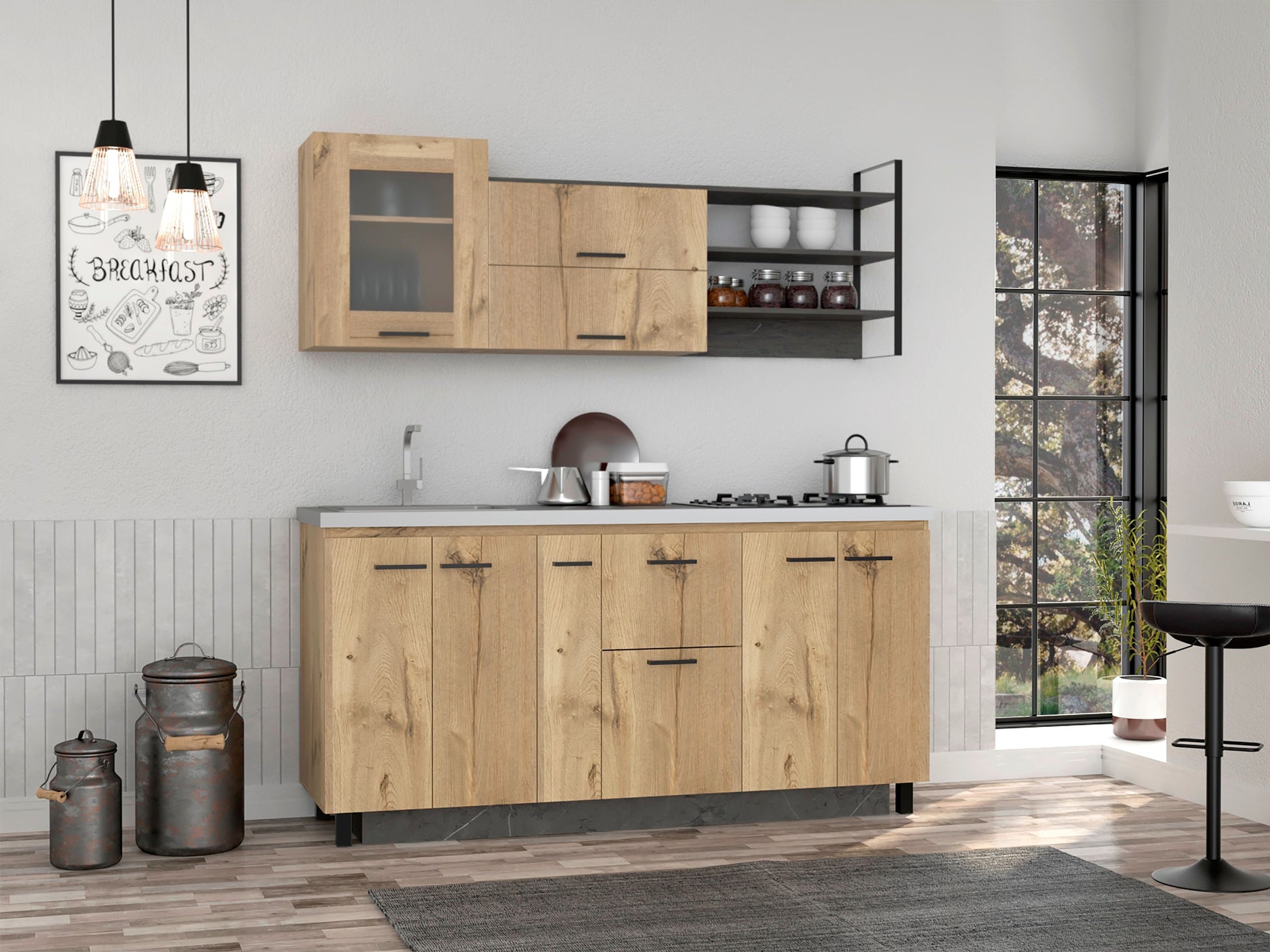 Cocina 180 Carmen Rta Duna + Onix Meson Izq