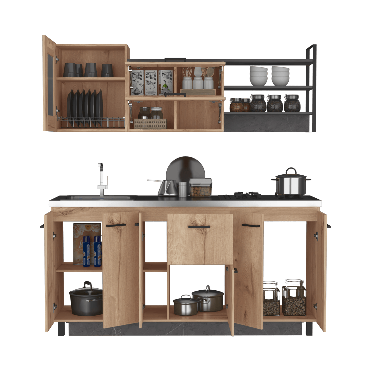 Cocina 180 Carmen Rta Duna + Onix Meson Izq