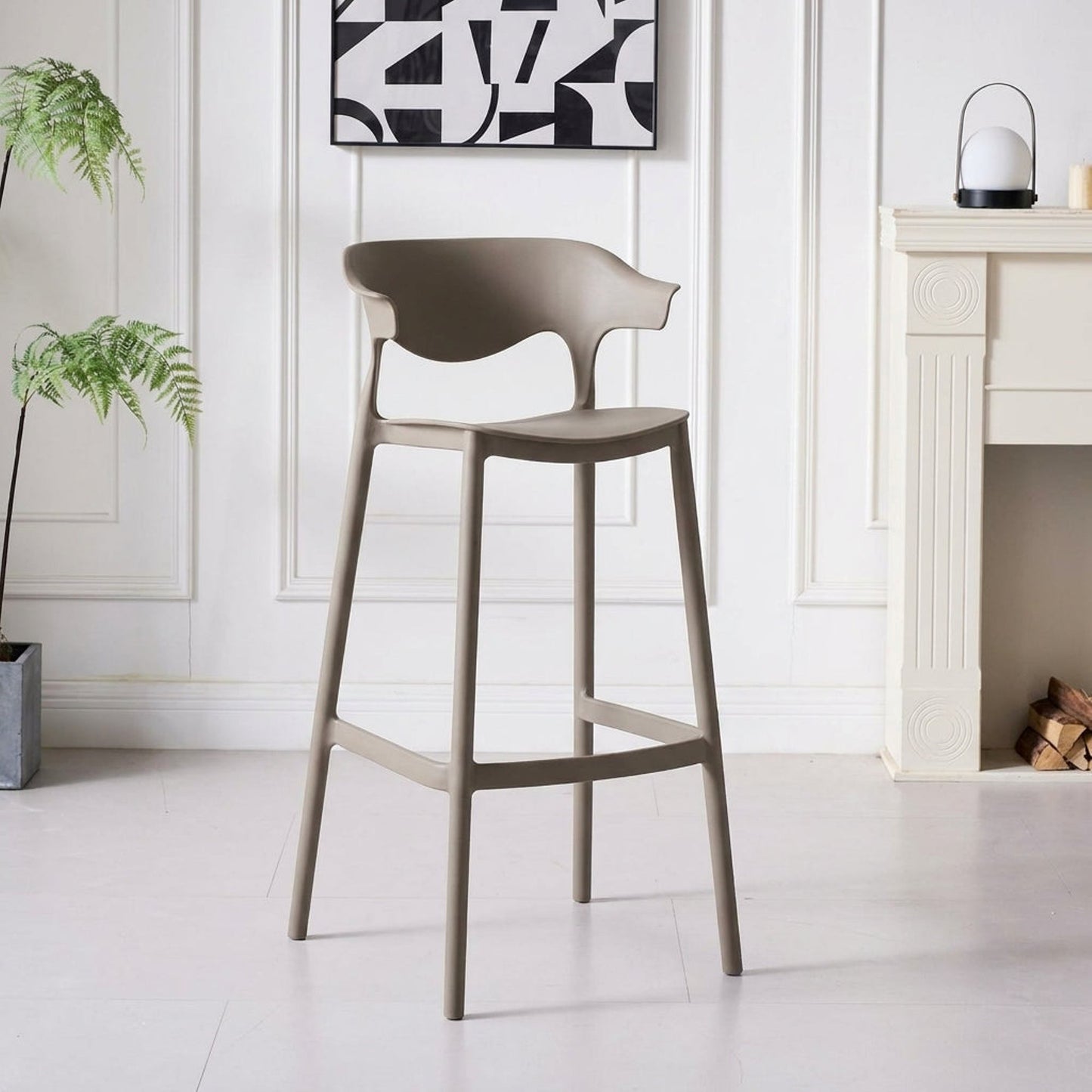 Silla Bar Elena 99X49X48 Rta Taupe