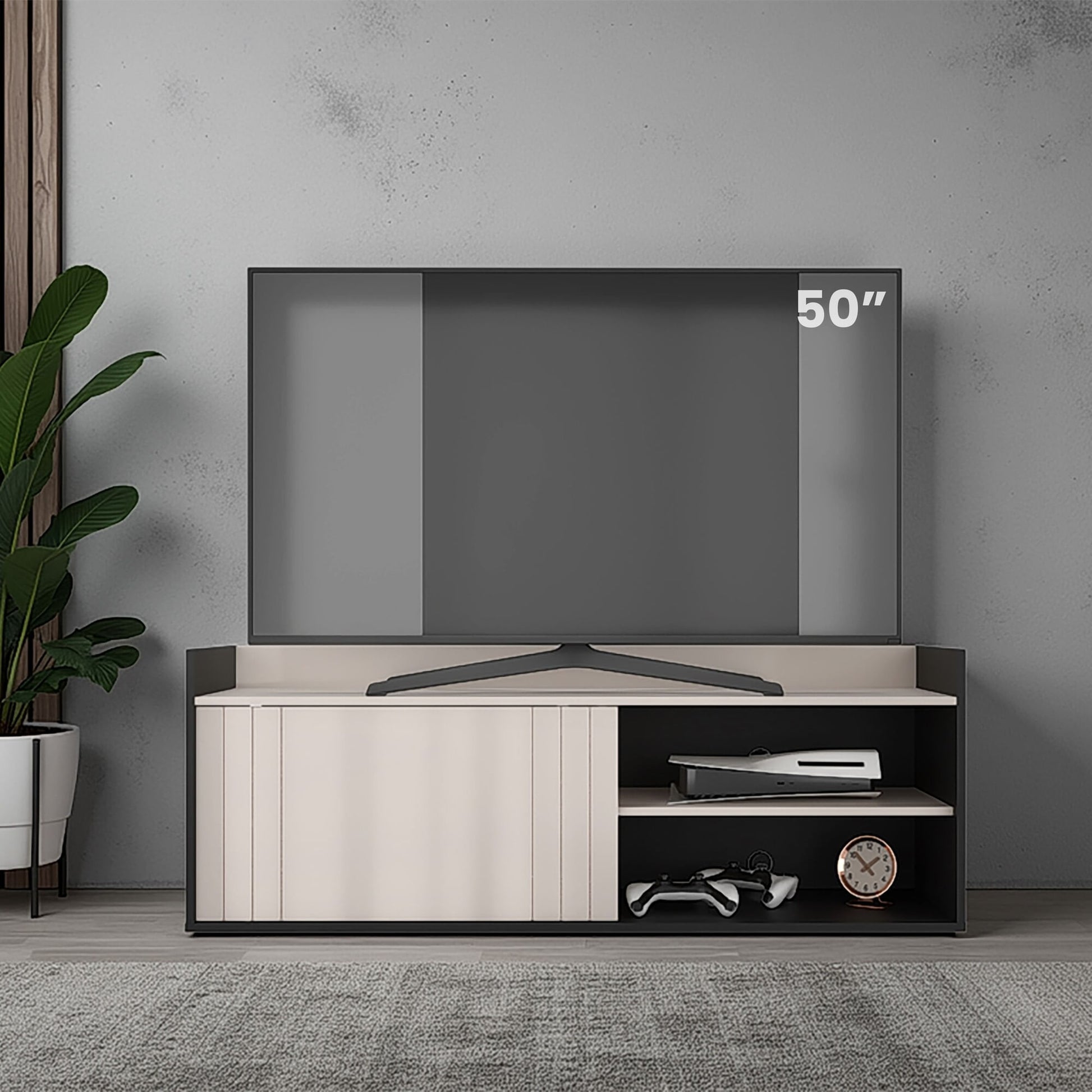 Mesa De Tv 60" Cuera 51X141X36 Rta Capri Wengue