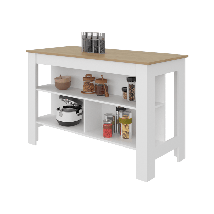 Isla De Cocina Cala 90X138X64 Rta Kronos Blanco Fresno Zf