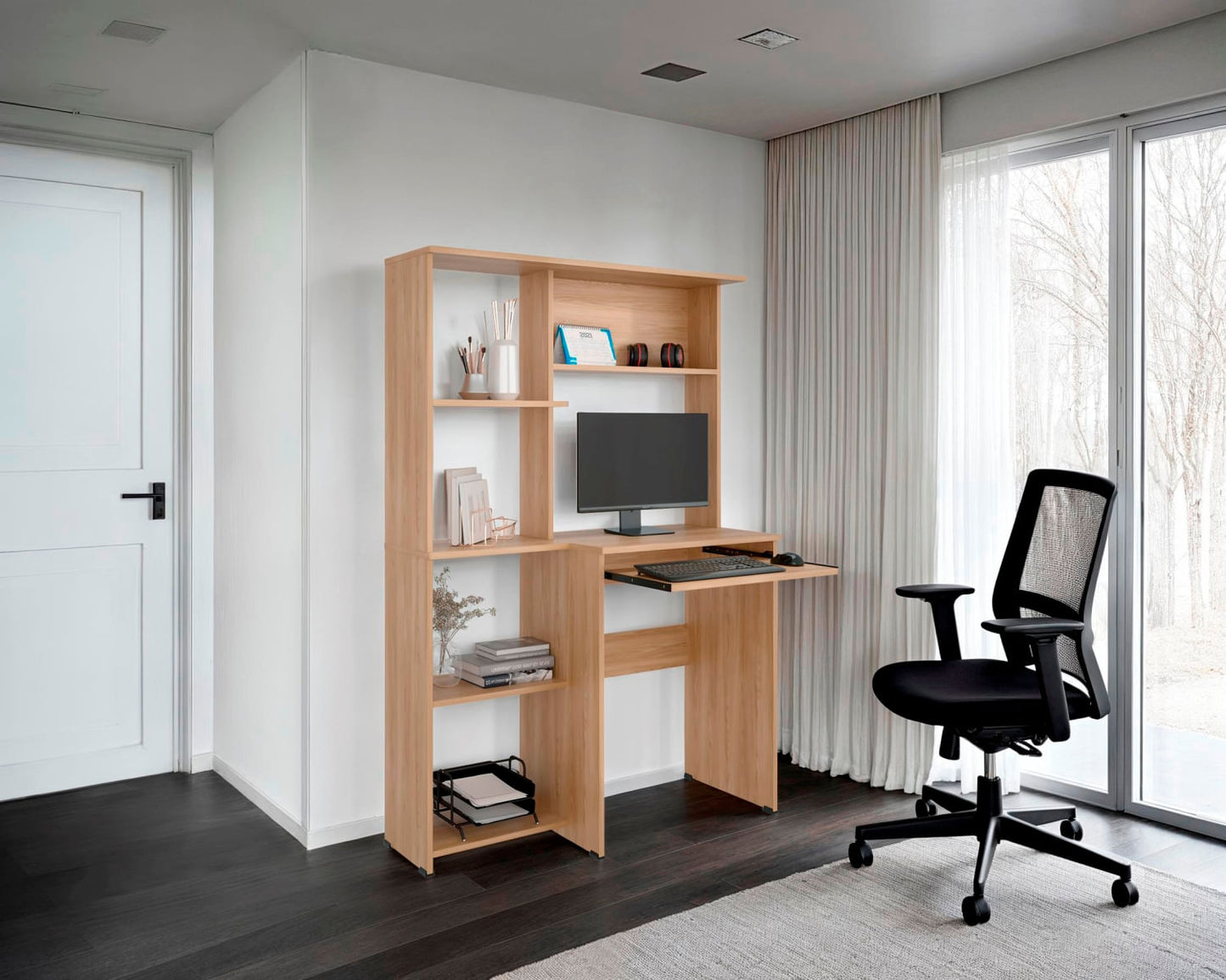 Centro De Computo Con Biblioteca Alden Eco 150X100X40 Rta Fresno Europeo