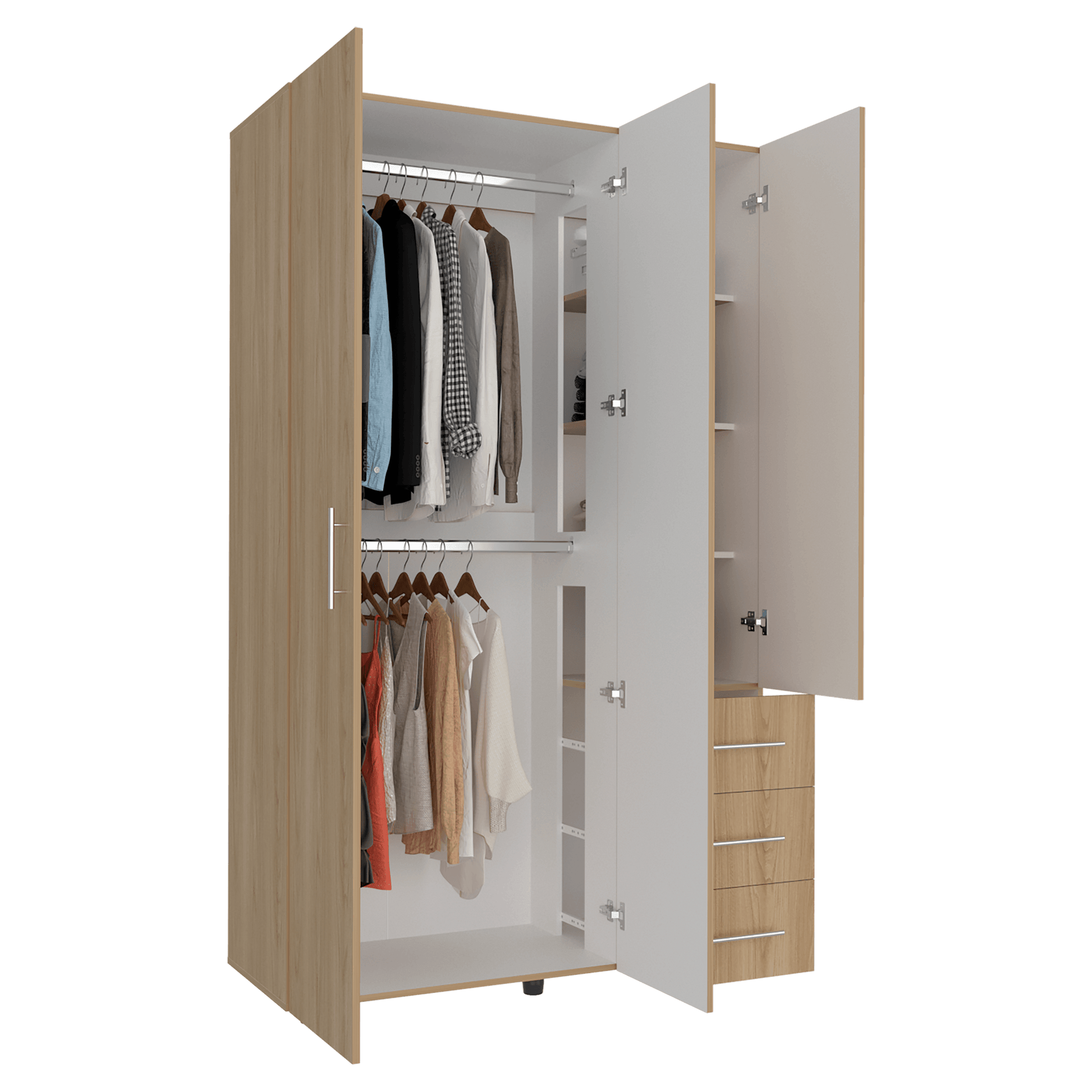 Closet Atenas 200X120X48 Rta Fresno Eu Blanco