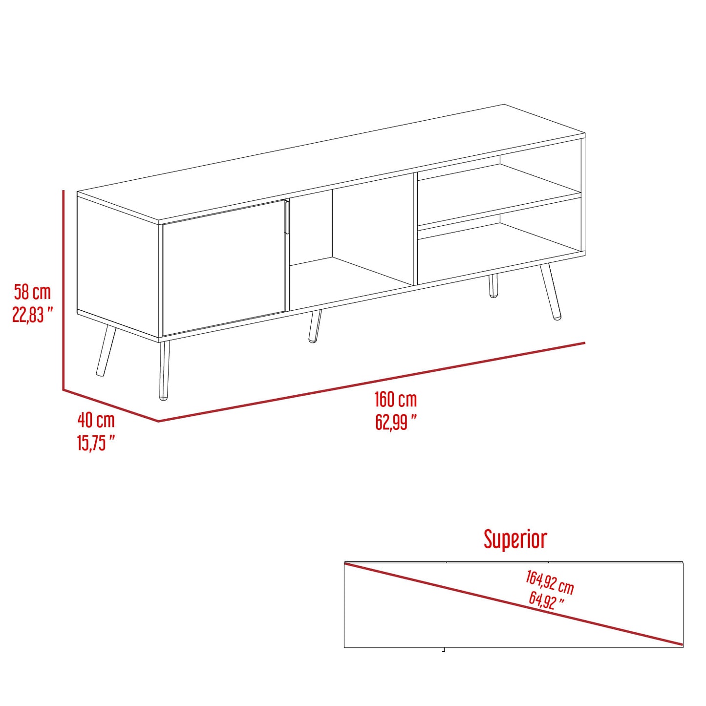 Rack Para Tv 65'' Vulcan 58X160 Rta  Agave Toquilla