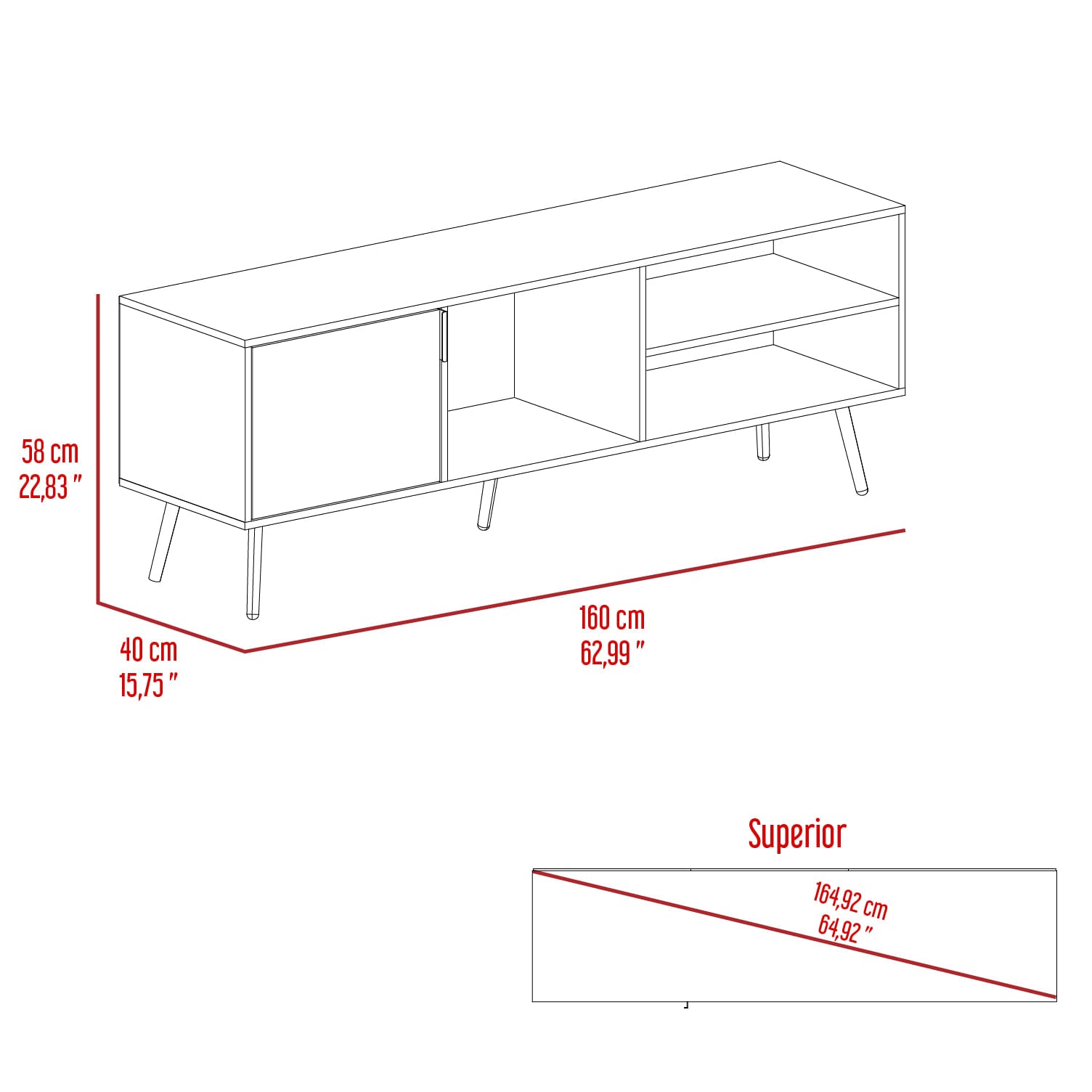 Rack Para Tv 65'' Vulcan 58X160 Rta  Agave Toquilla