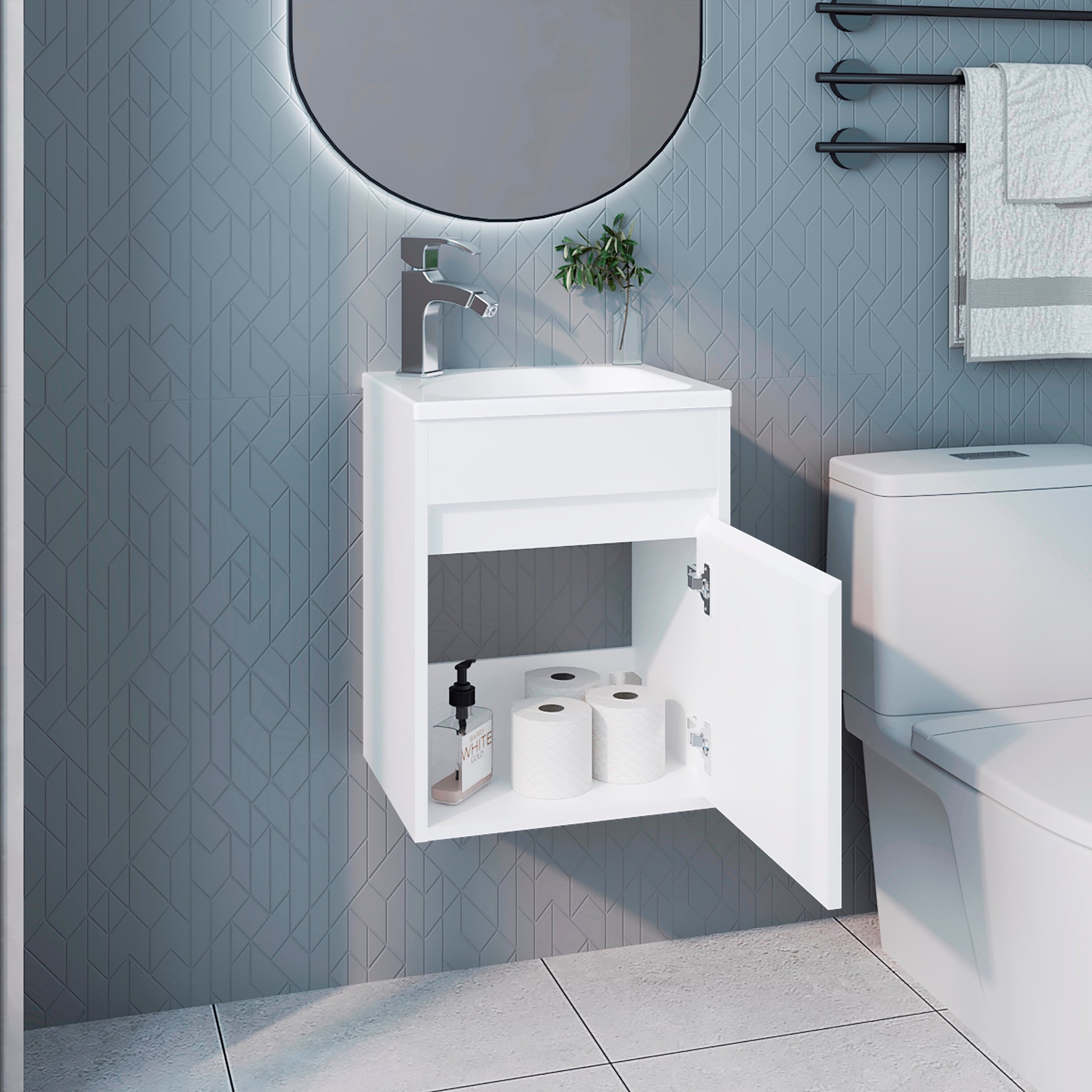 Mueble De Baño Furman 49X39X32 Rta Blanco Mqz Zf