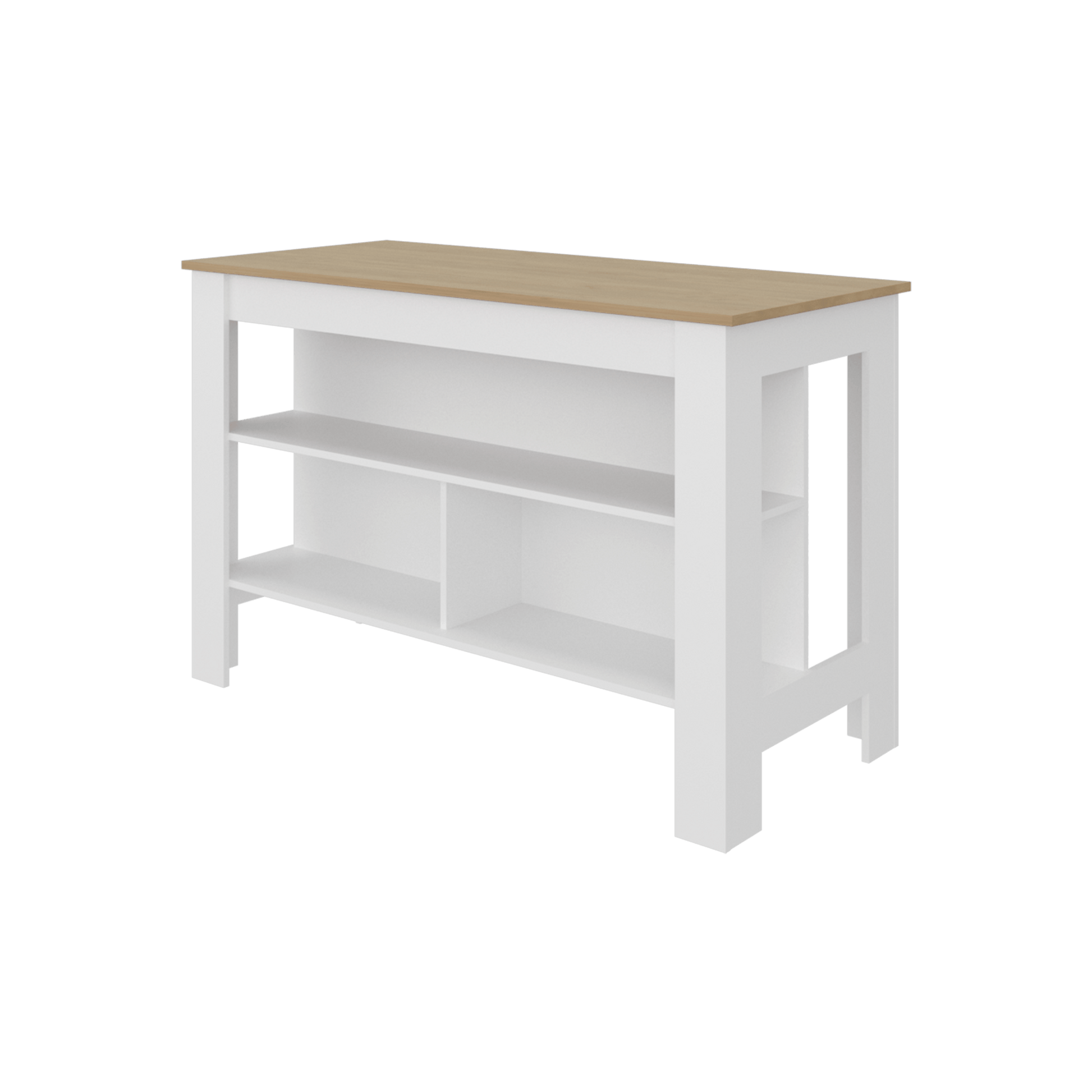 Isla De Cocina Cala 90X138X64 Rta Kronos Blanco Fresno Zf