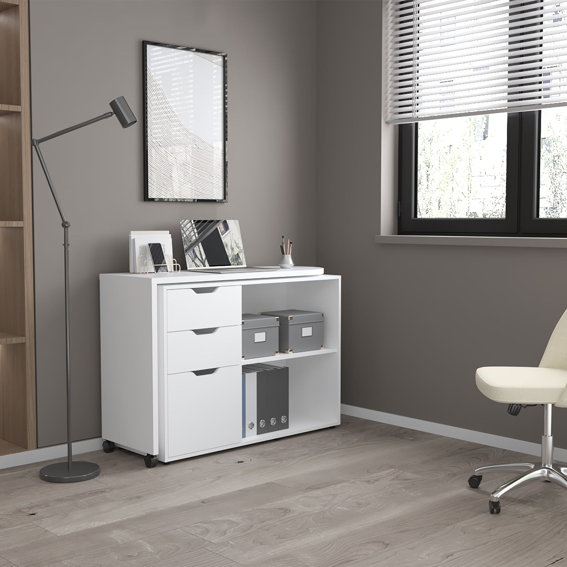 Escritorio Rotable Mova 80X112X41 Rta Blanco Mqz Zf