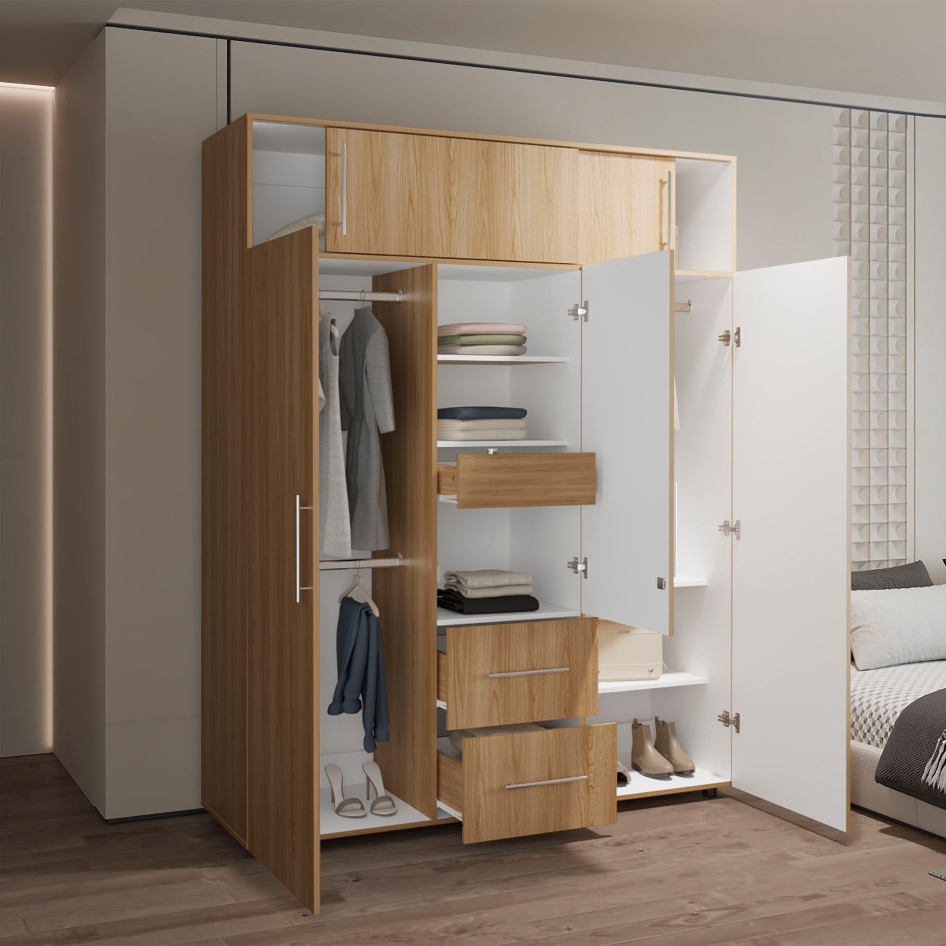 Closet Bigaf 204X160X50 Rta Fresno Eu Blanco