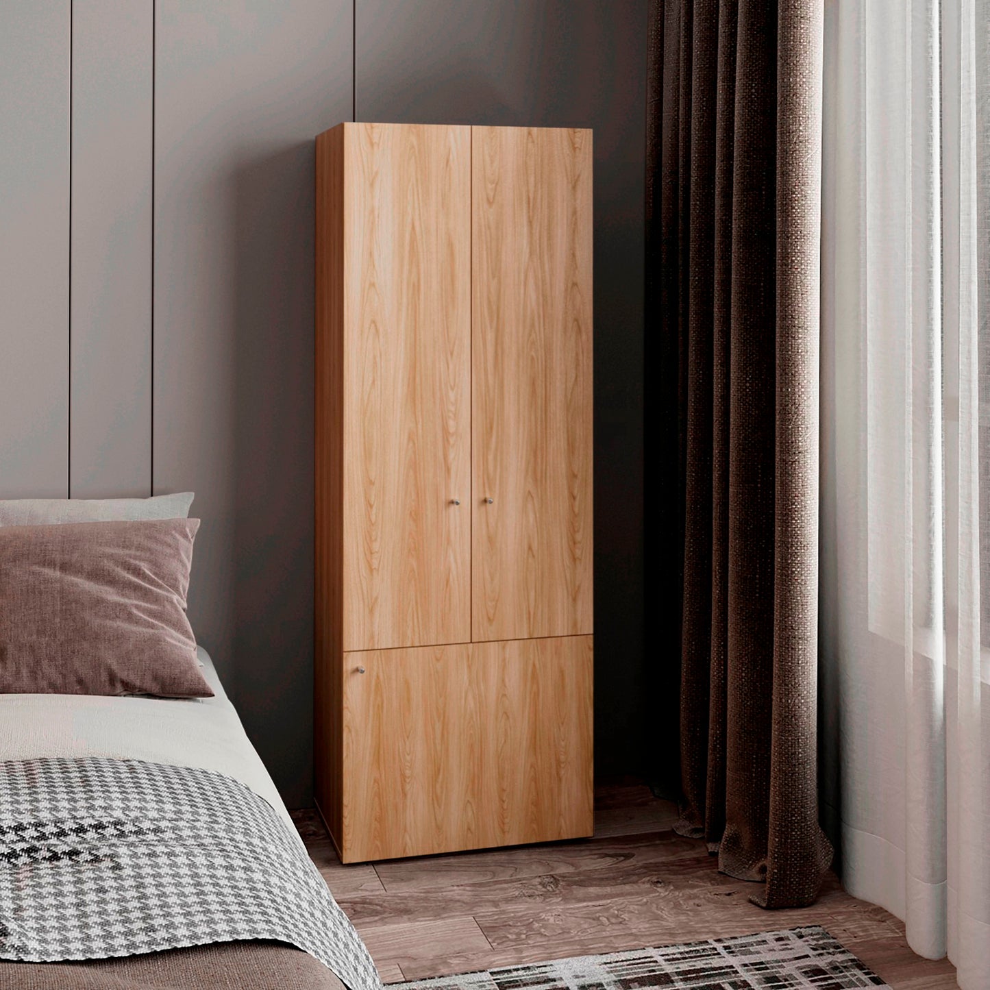 Closet 3 Puertas Tuhogar 170X60X40 Fresno Blanco