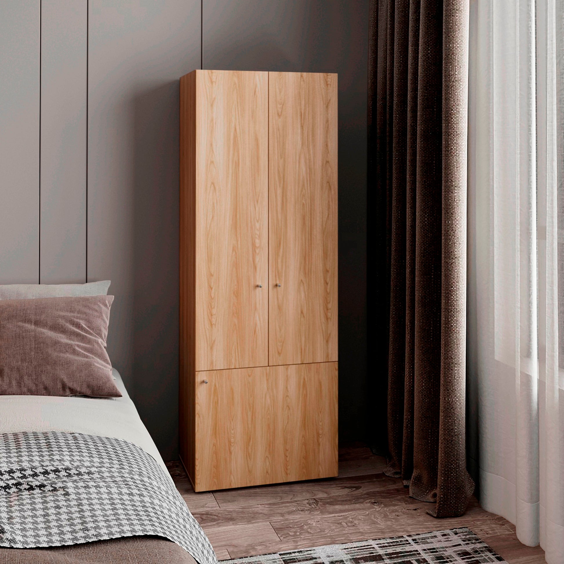 Closet 3 Puertas Tuhogar 170X60X40 Fresno Blanco