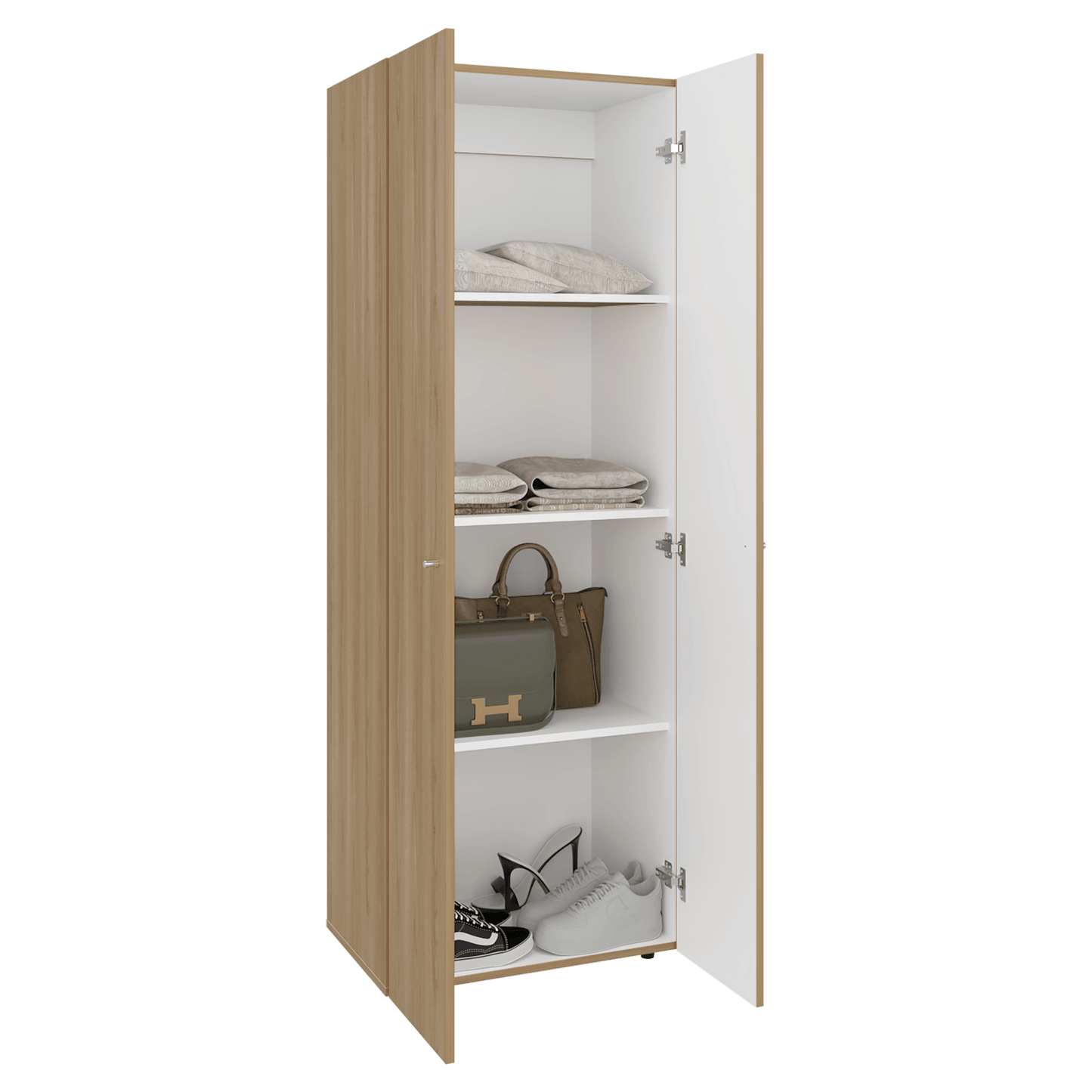 Closet 2 Puertas Tuhogar 170X60X40 Rta Fresno Blanco