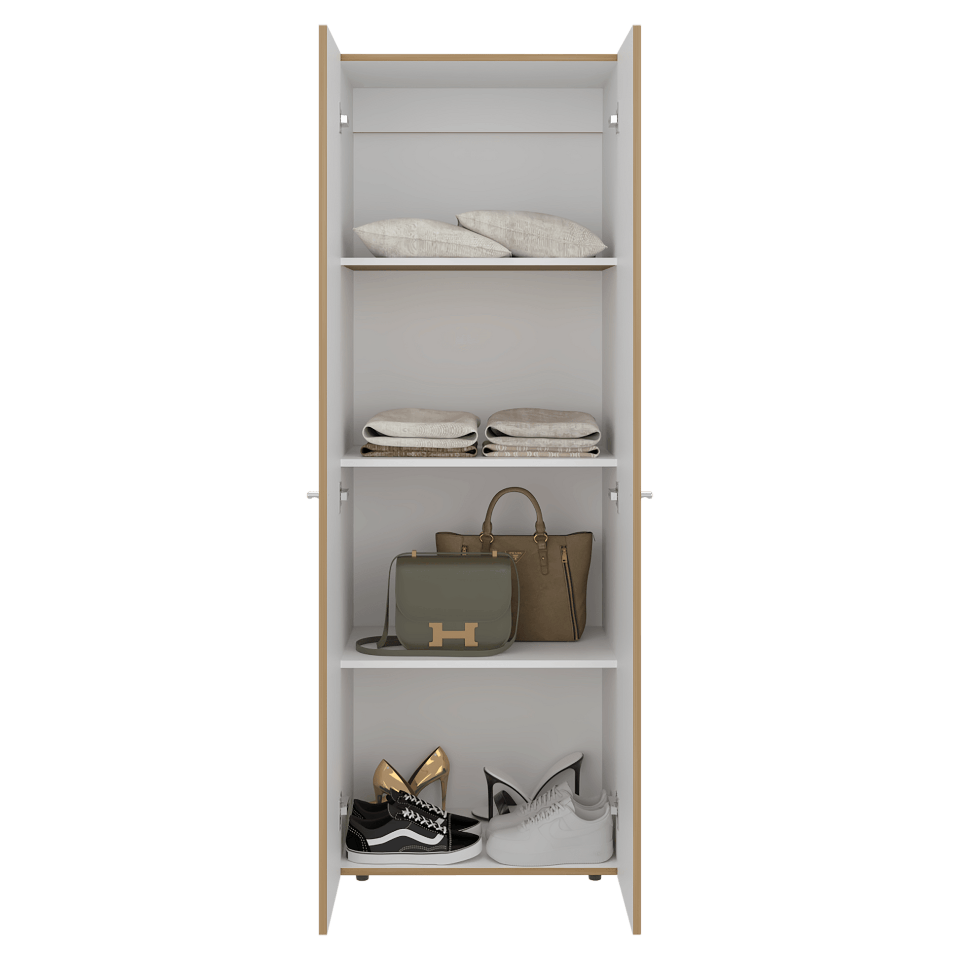 Closet 2 Puertas Tuhogar 170X60X40 Rta Fresno Blanco
