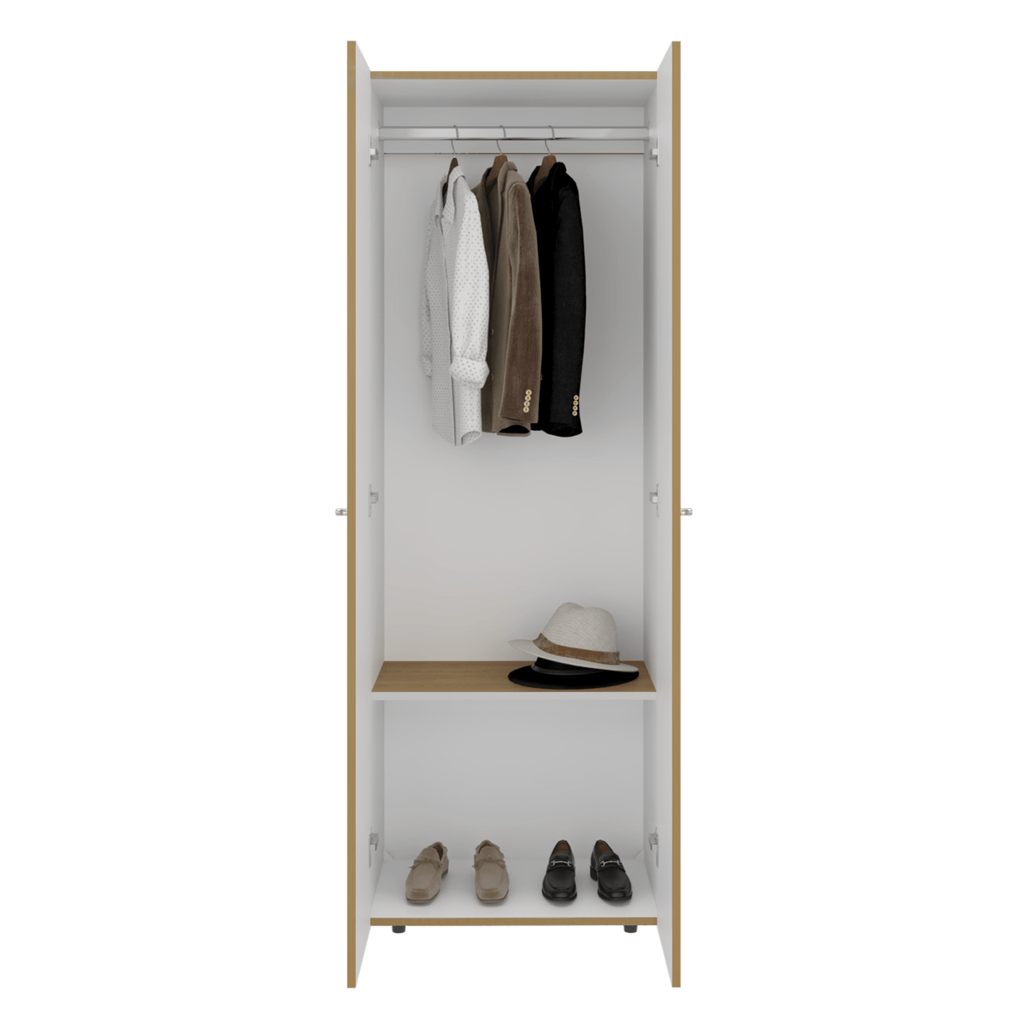 Closet 2 Puertas E1 Tuhogar 170X60X40 Rta  Fresno Blanco