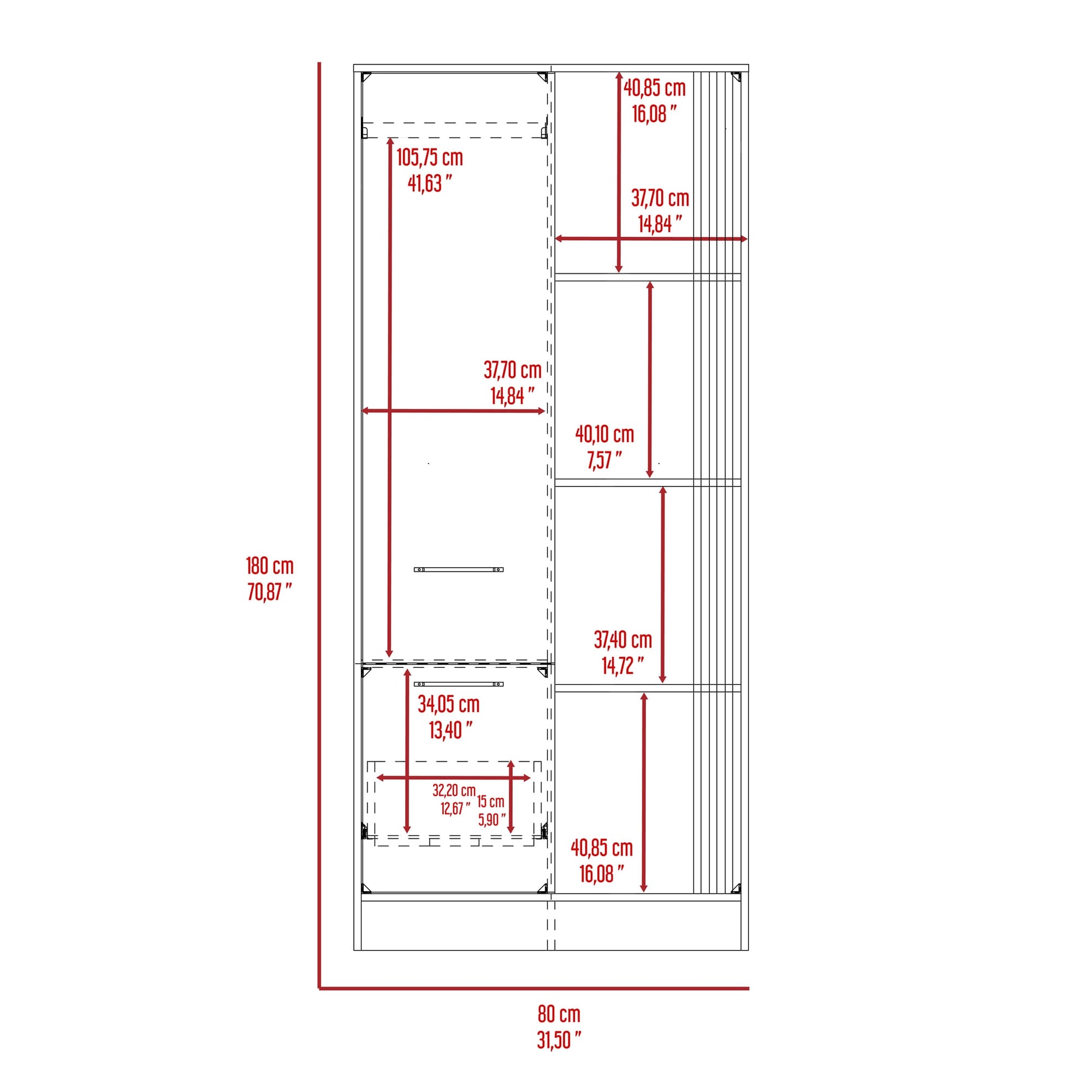 Closet Vance 180X80X52 Rta Capri Fresno Eu