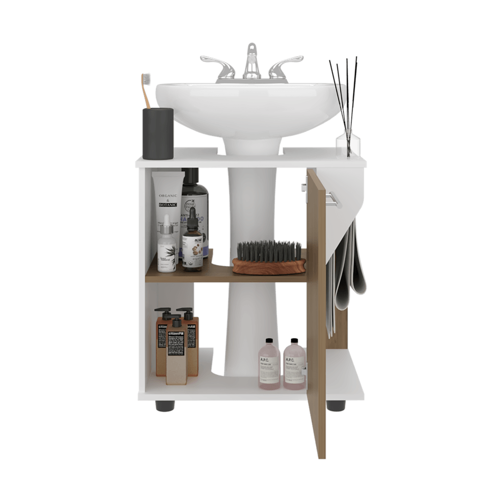 Mueble Lavamanos De Pedestal Phillips 62X56X41 Rta Blanco Fresno Zf
