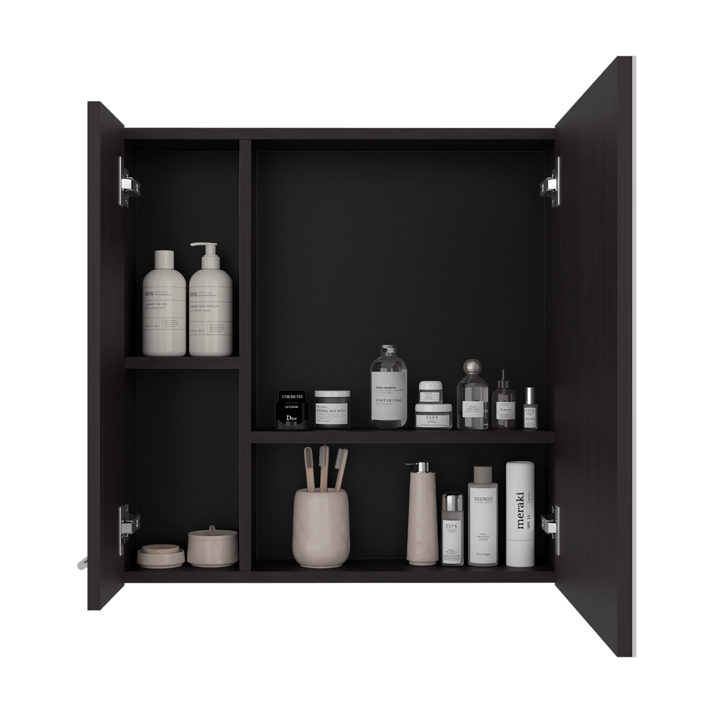 Botiquin Con Espejo Barcelona 60X60X14 Rta Wengue Zf