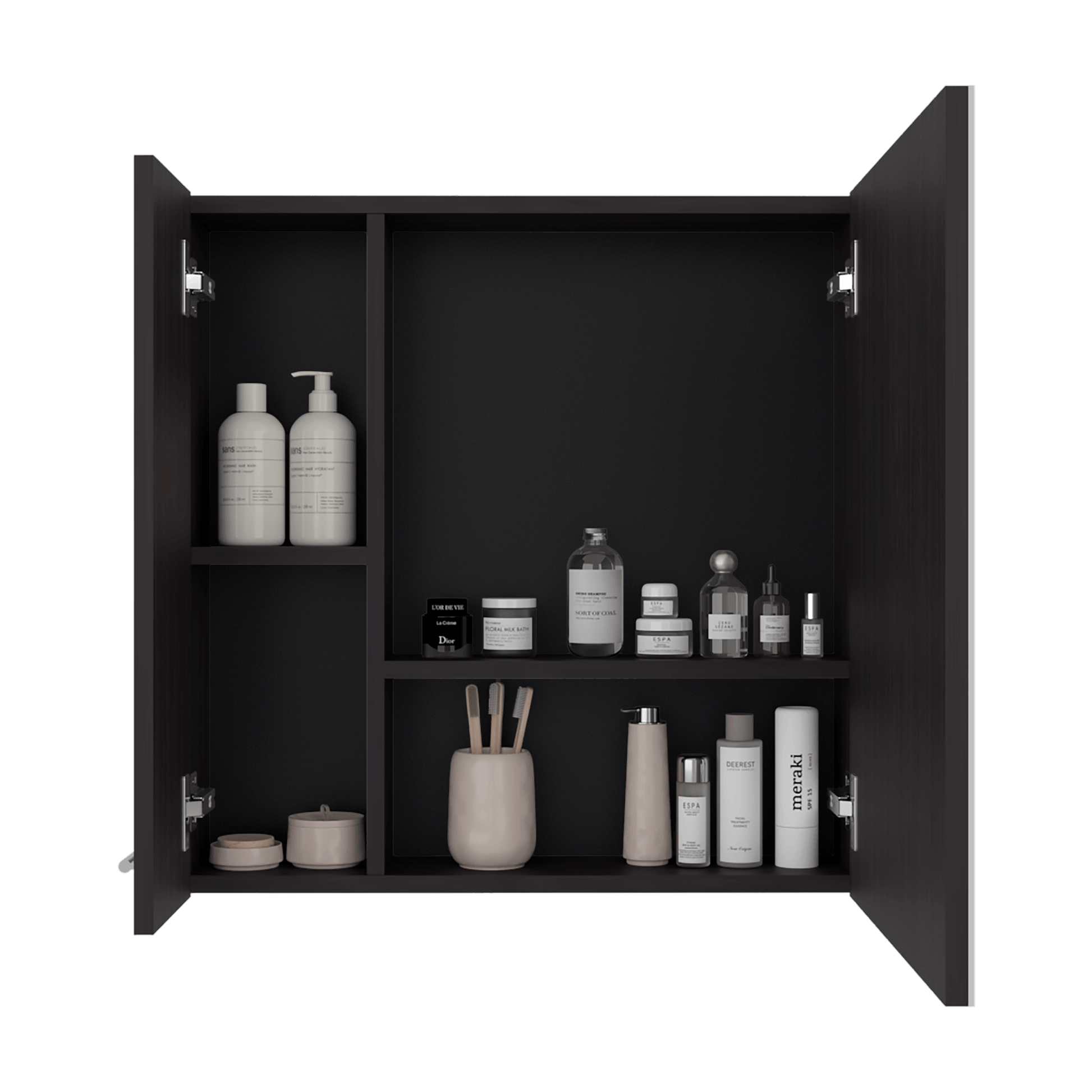 Botiquin Con Espejo Barcelona 60X60X14 Rta Wengue Zf