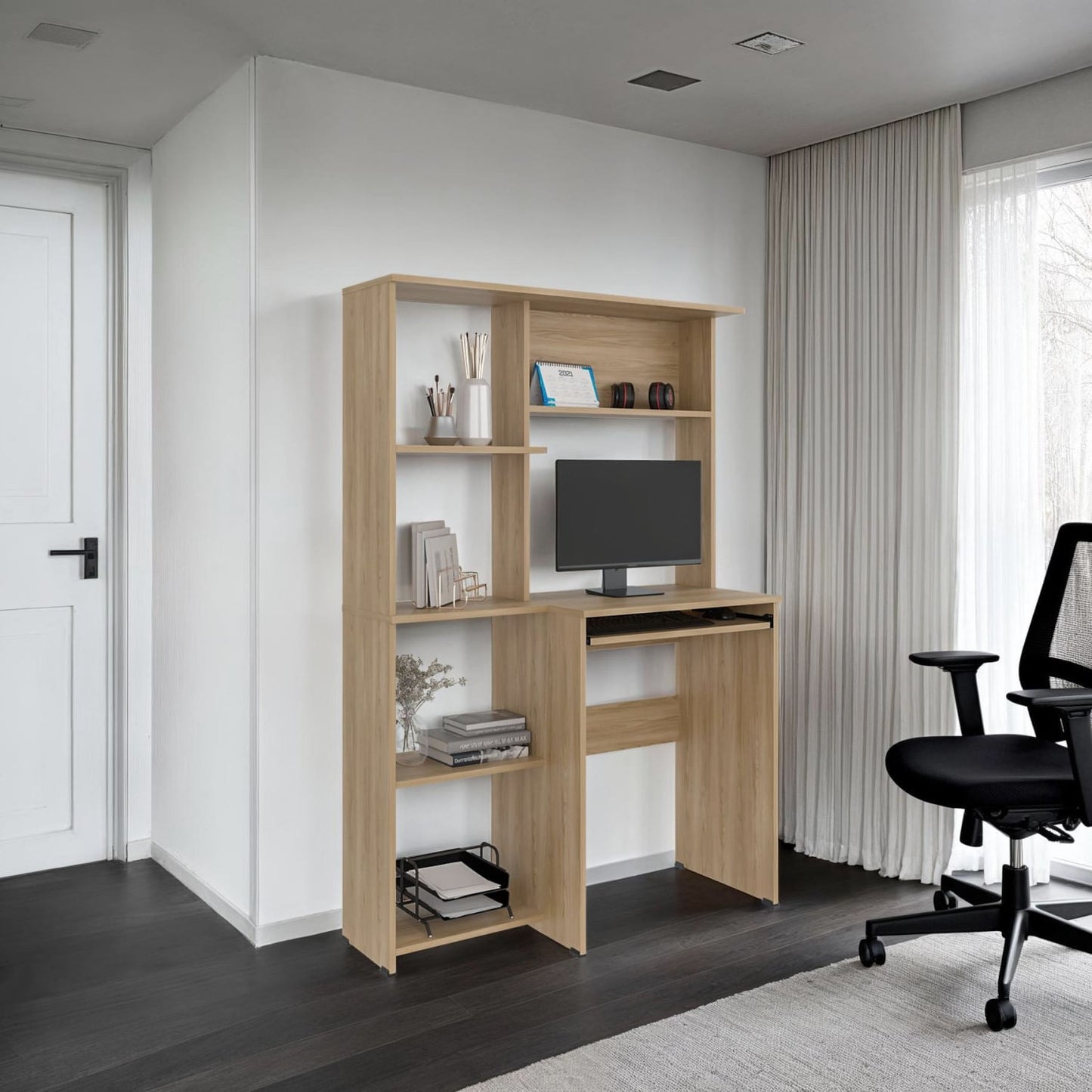 Centro De Computo Con Biblioteca Alden Eco 150X100X40 Rta Fresno Europeo