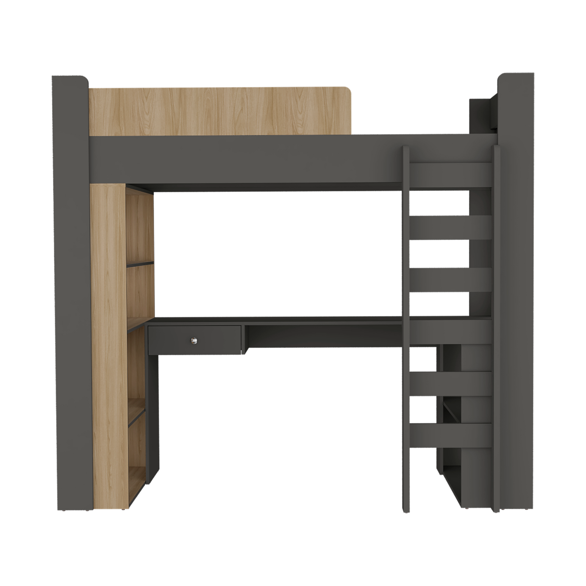 Cama Multifuncional Cozy 183X201X118 Rta Plomo Fresno Eu