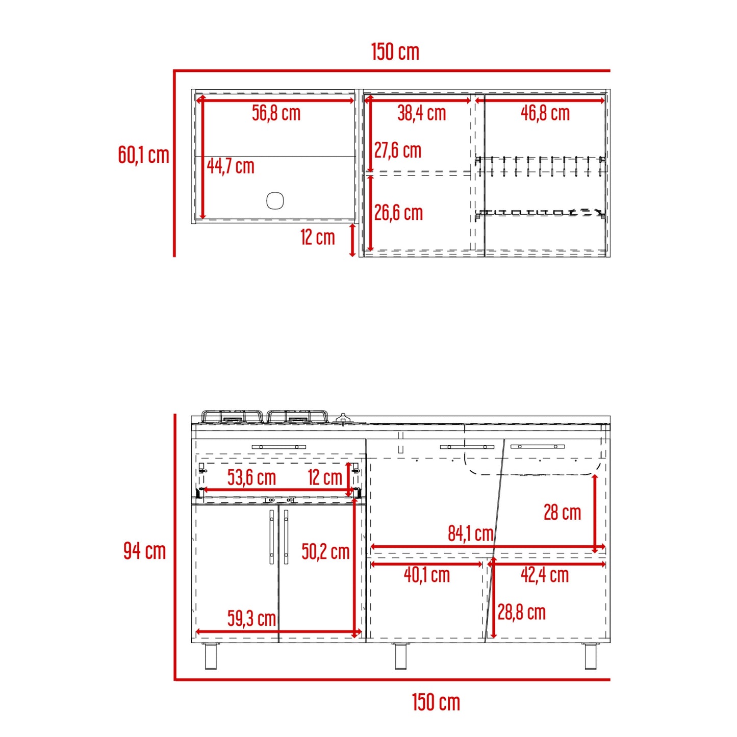 Cocina 150 Emilia Der Rta Fresno Taupe