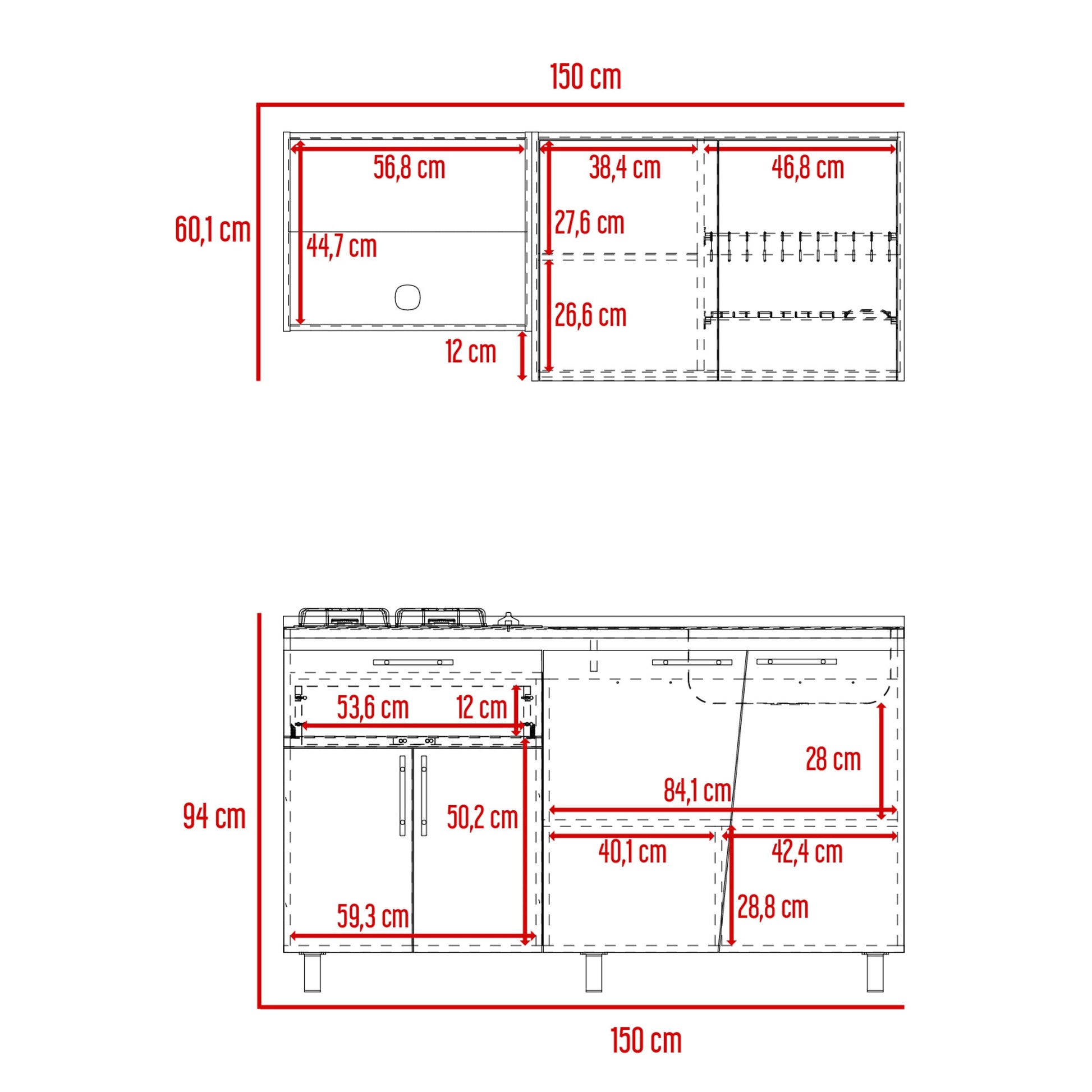 Cocina 150 Emilia Der Rta Fresno Taupe