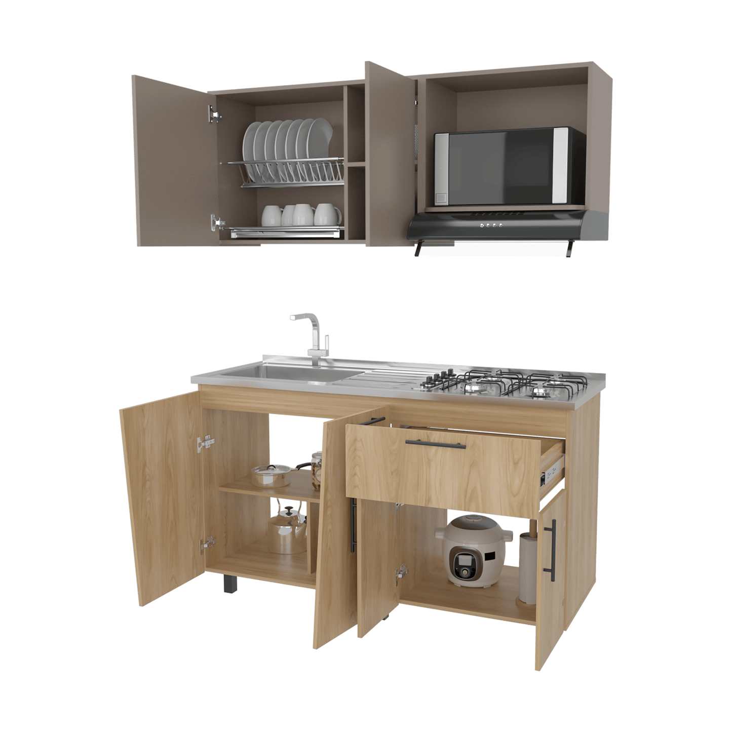 Cocina 150 Emilia Izq Rta Fresno Taupe